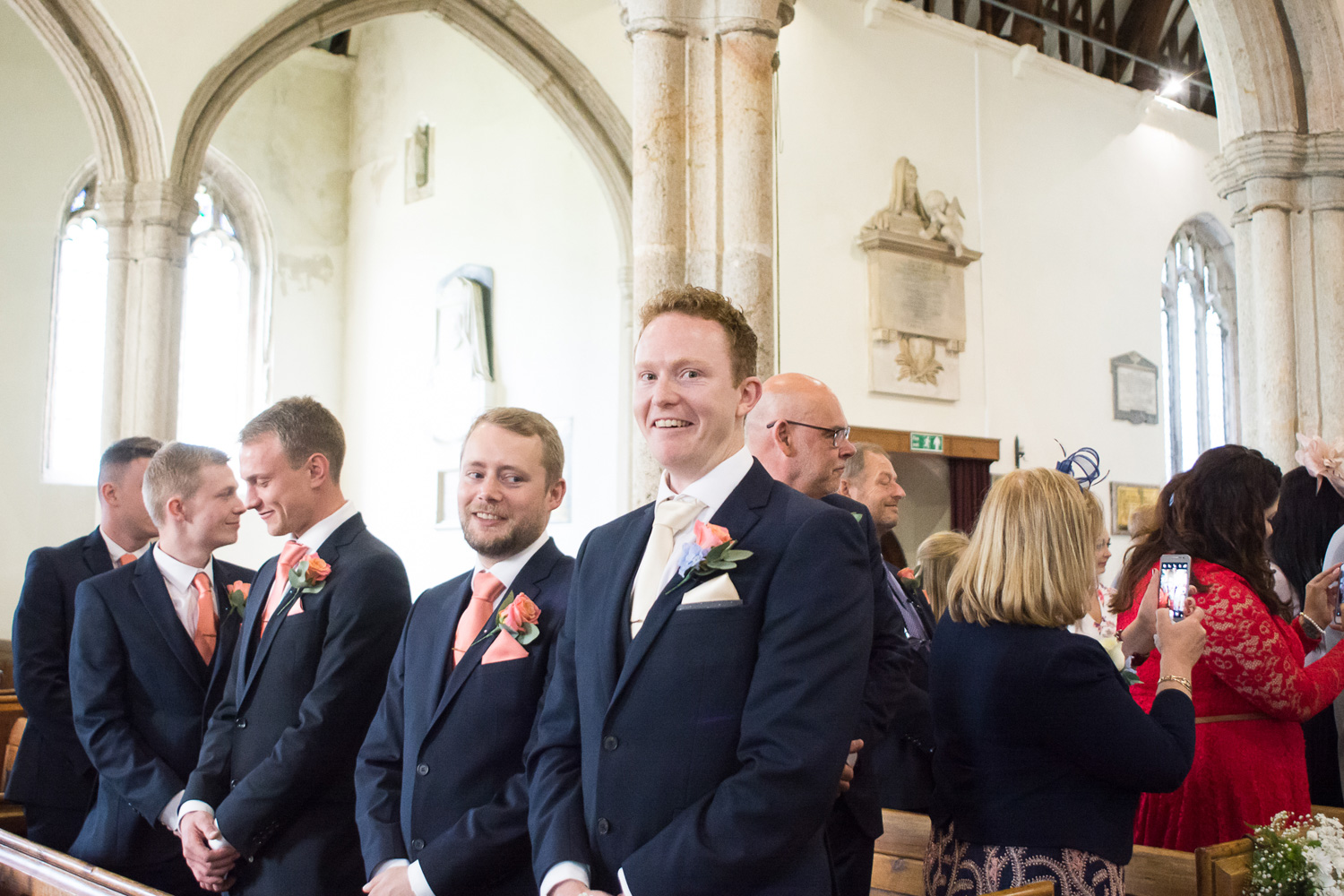 the groom looking a little nervous preparing for his st mary's church plympton plymouth wedding   