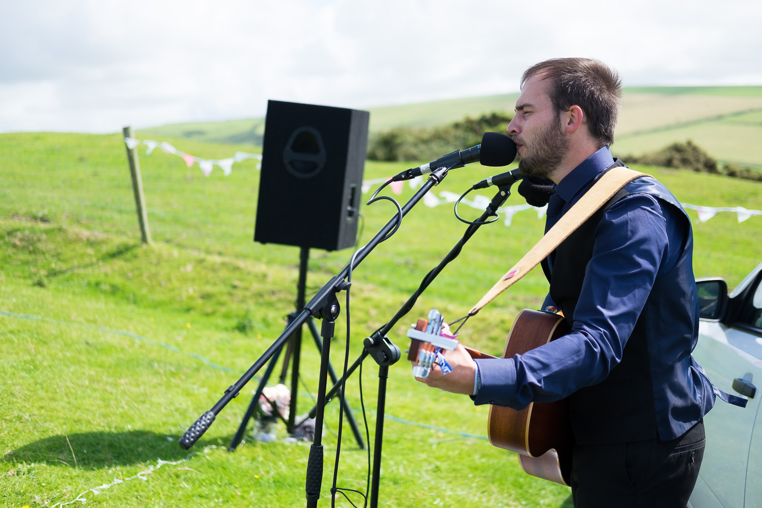 live music at festival wedding in woolacombe