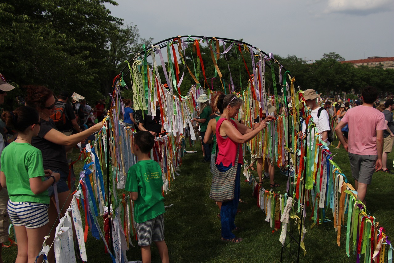 Climate Ribbon at PCM in Wash DC 4-29-17.Arch of ribbons.Resized.jpg