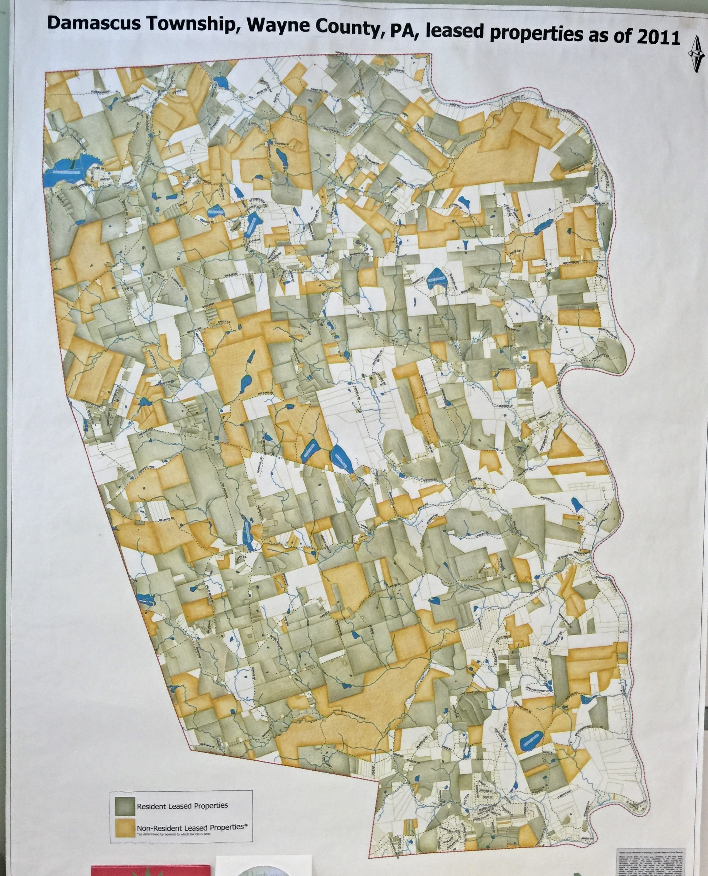 The green parcels are land that has been leased to gas companies, about 60% of the entrie township of Damascus. Fortunately, none of this land has been drilled (yet) because of a temporary moratorium placed by the Delaware River Basin Commission to …