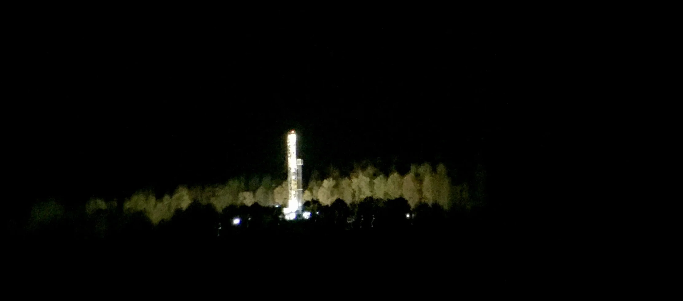 A drill pad under construction in Montrose, PA on the evening of October 1, 2015. This was as close as we could get.&nbsp;