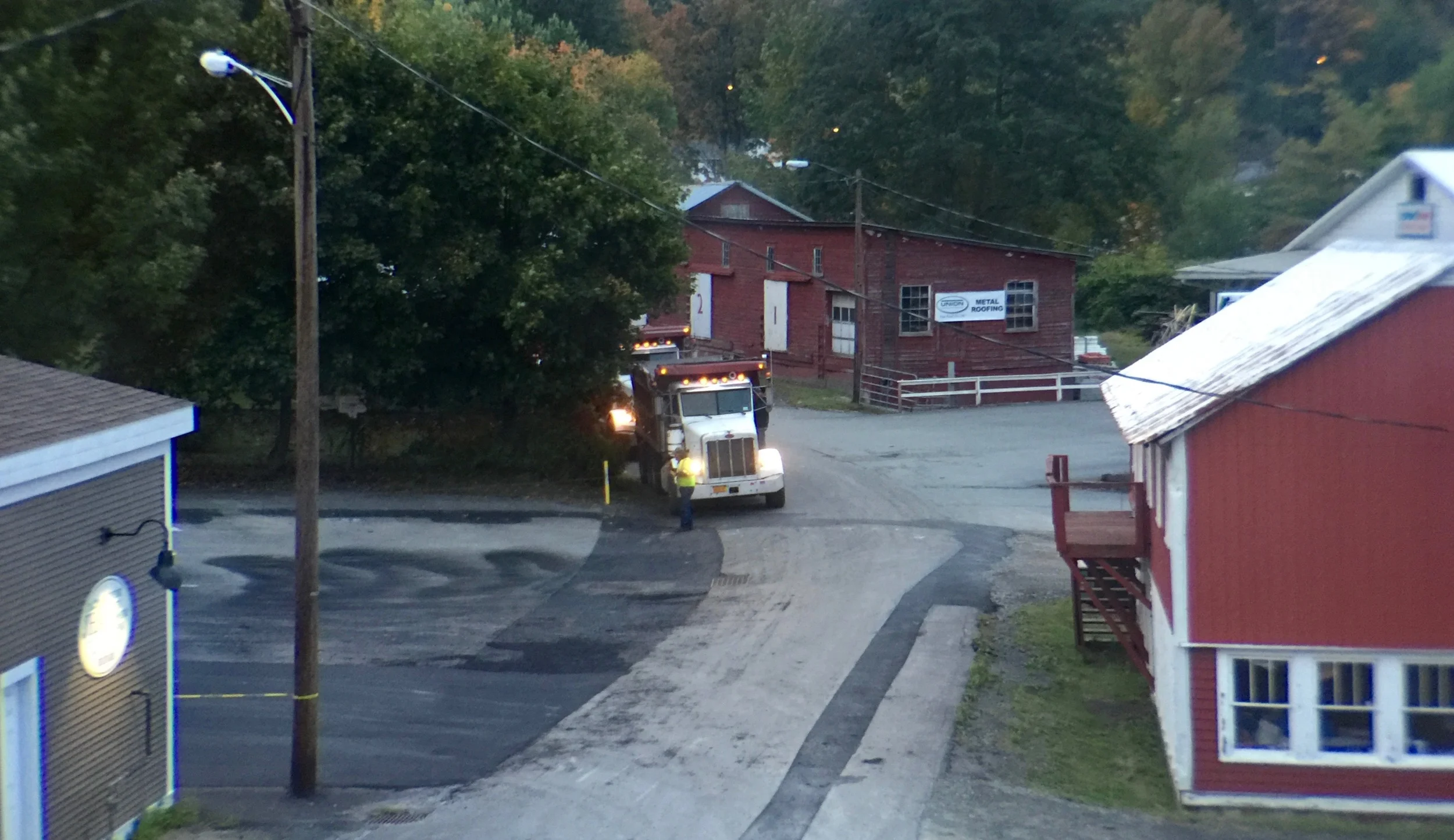 Trucks idling behind my hotel room in Montrose at 6:30 am.