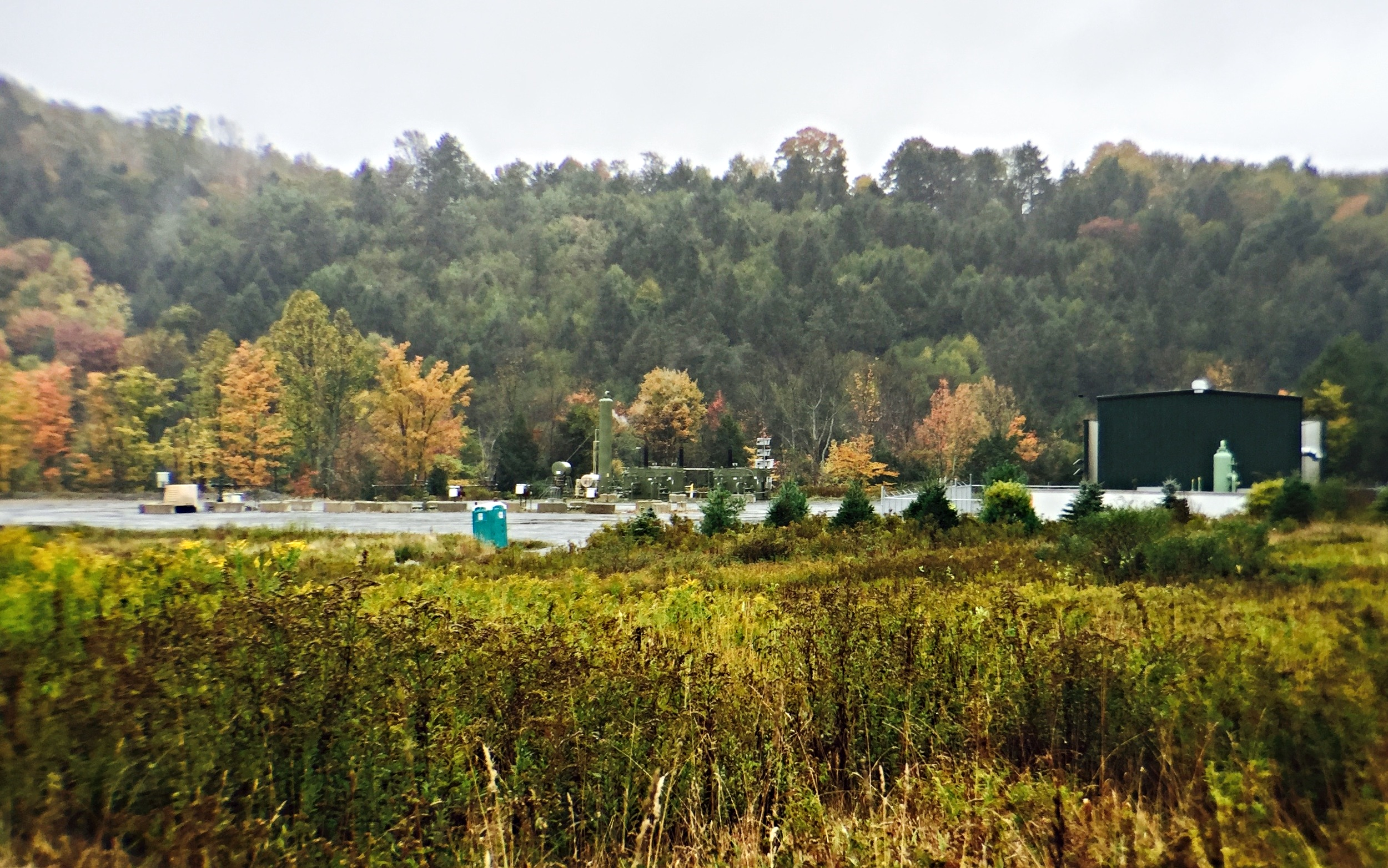 A fracking pad near Laurel Lake in northern PA.