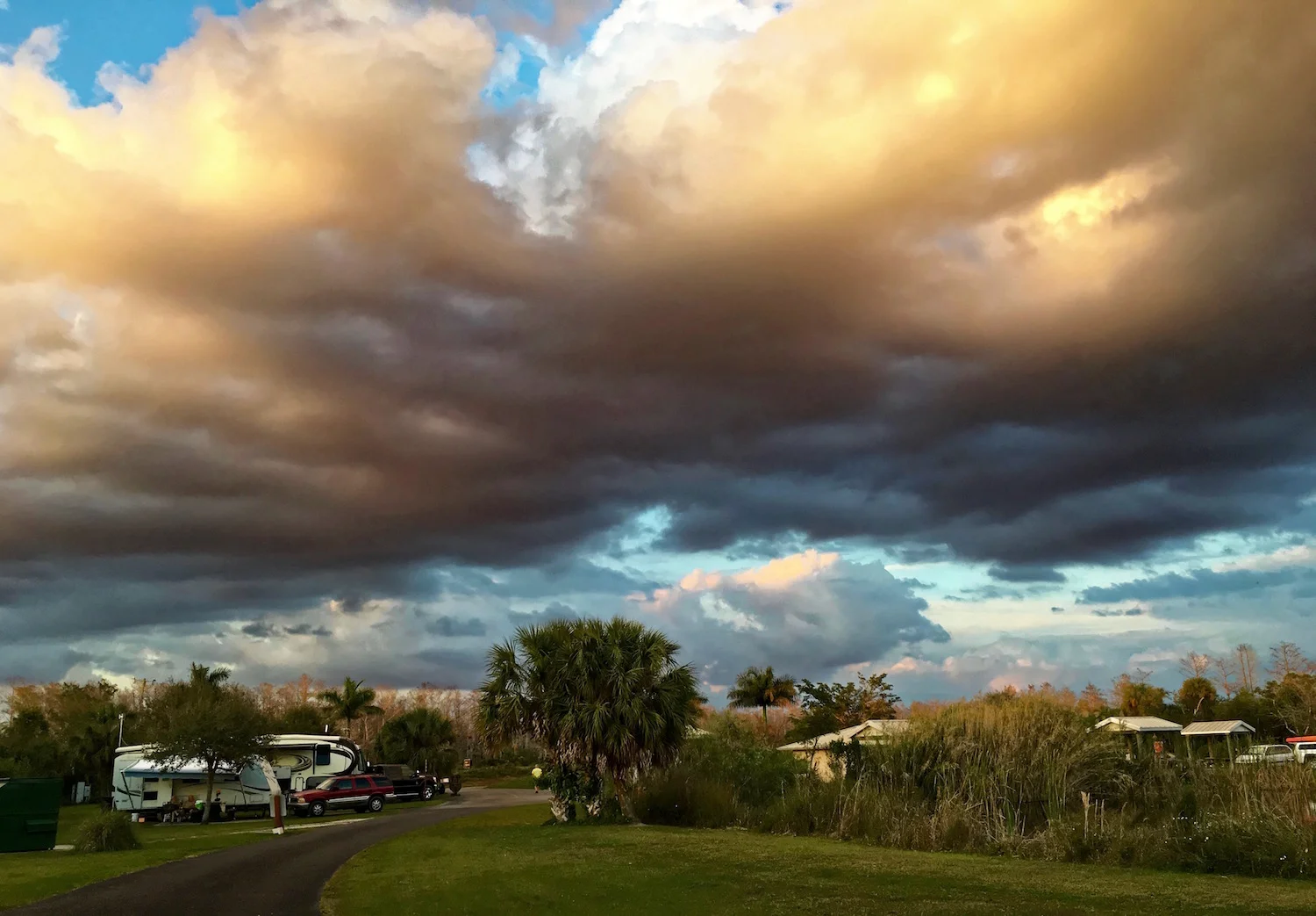 An extraordinary sky at a campground in the Everglades.