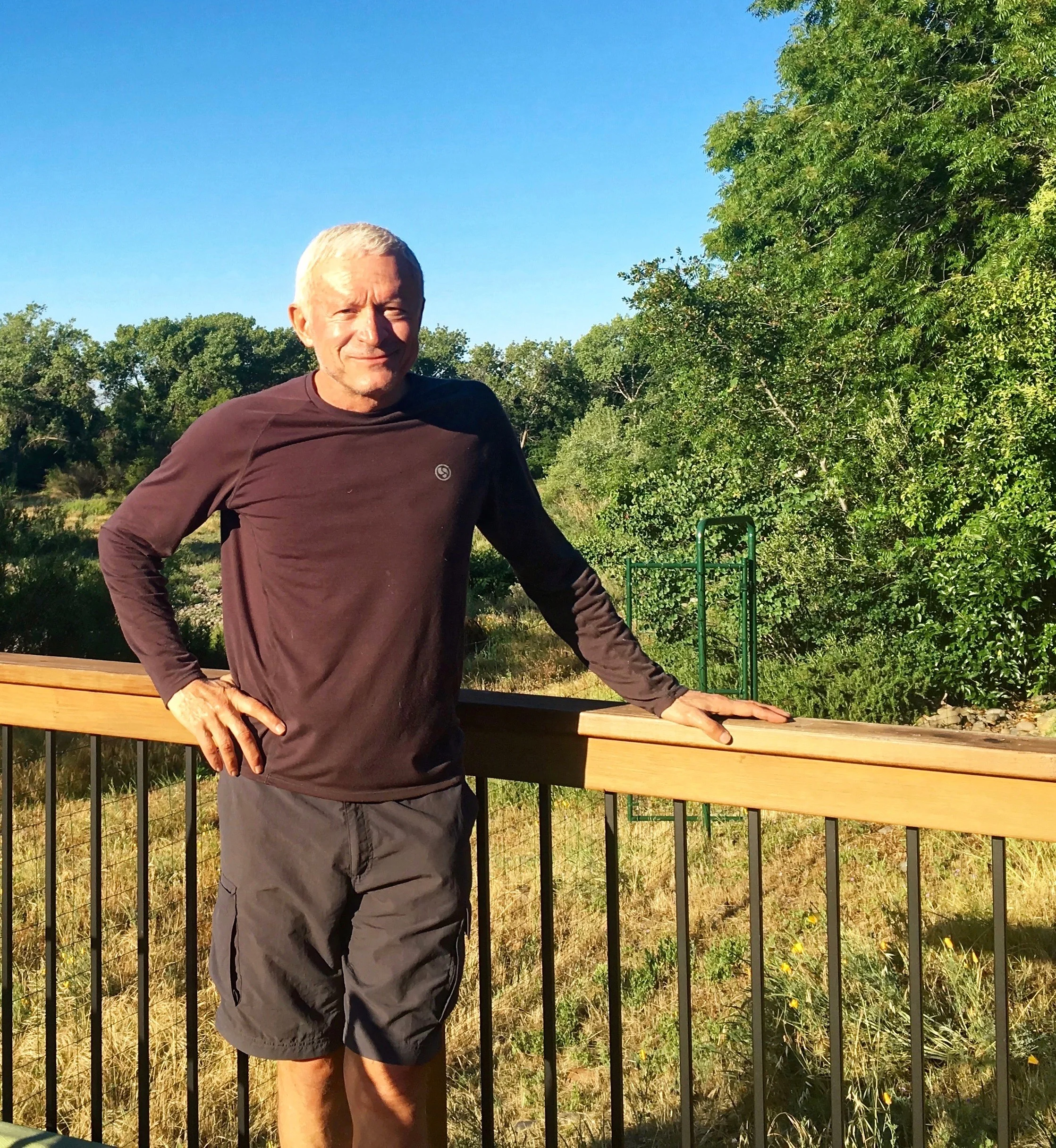 In the backyard of my Warm Showers hosts Karen and Peter in Chico.&nbsp;