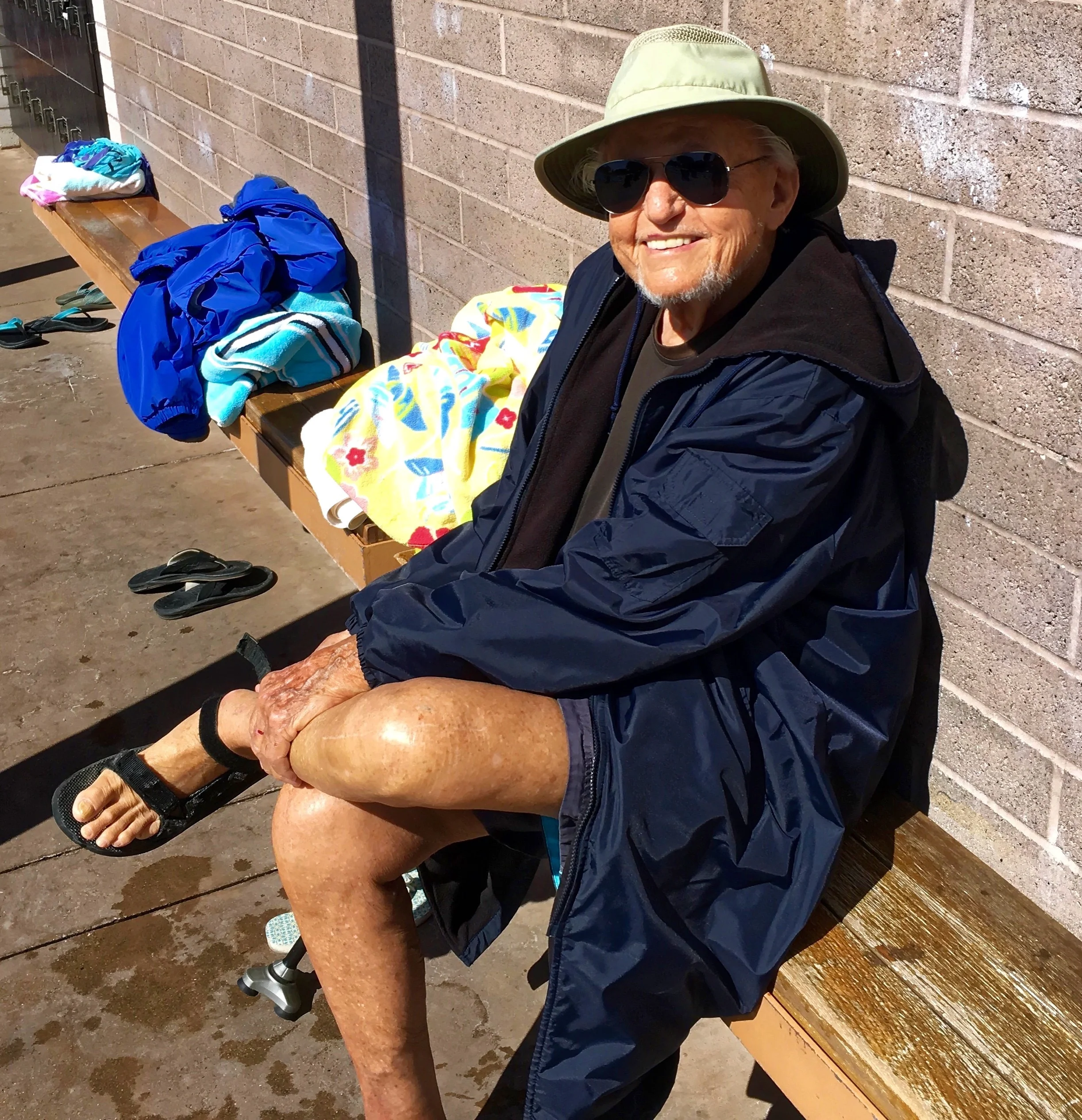 My Dad drying off after a swim. The guy is amazing. It was such a pleasure to see him on this trip...