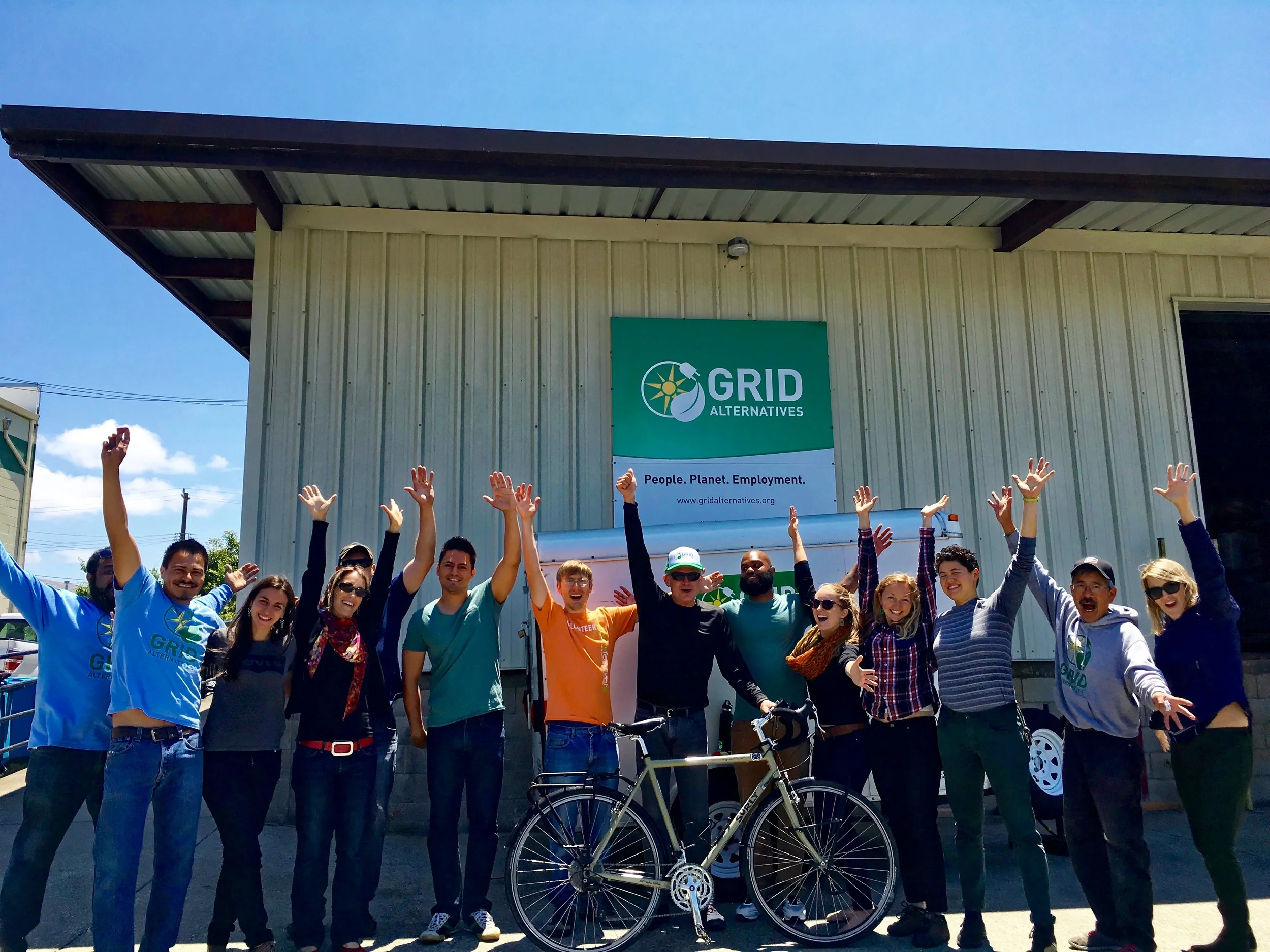 One of my favorite photos of the trip so far. Staff gather in Oakland to welcome me on my tour!