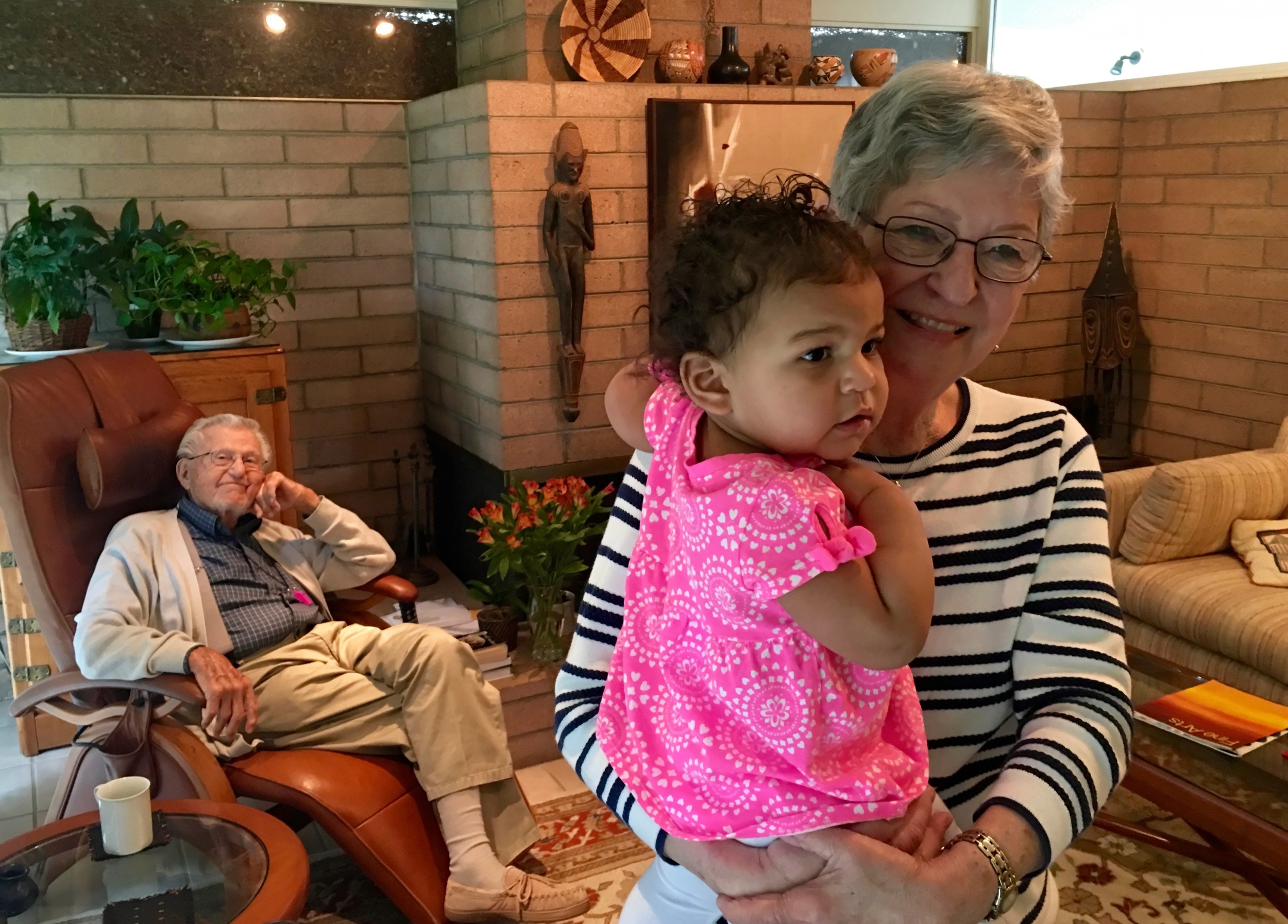 My Dad and in the background, and his wife Dawn and my granddaughter Devon in the foreground. 