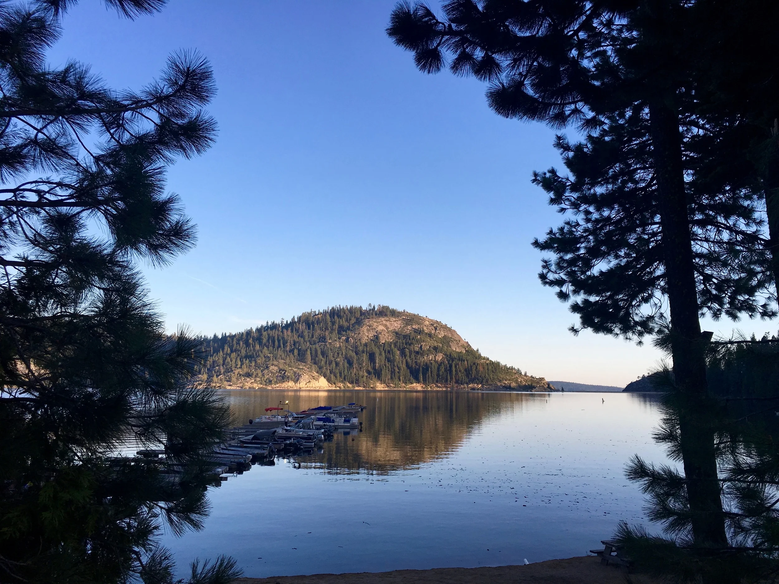 The view from my campsite on Bear Lake off Route 88 in the Sierra, which goes over Carson Pass, the same pass used by the original Mormons. It was once known as "Emigrant Trail".&nbsp;
