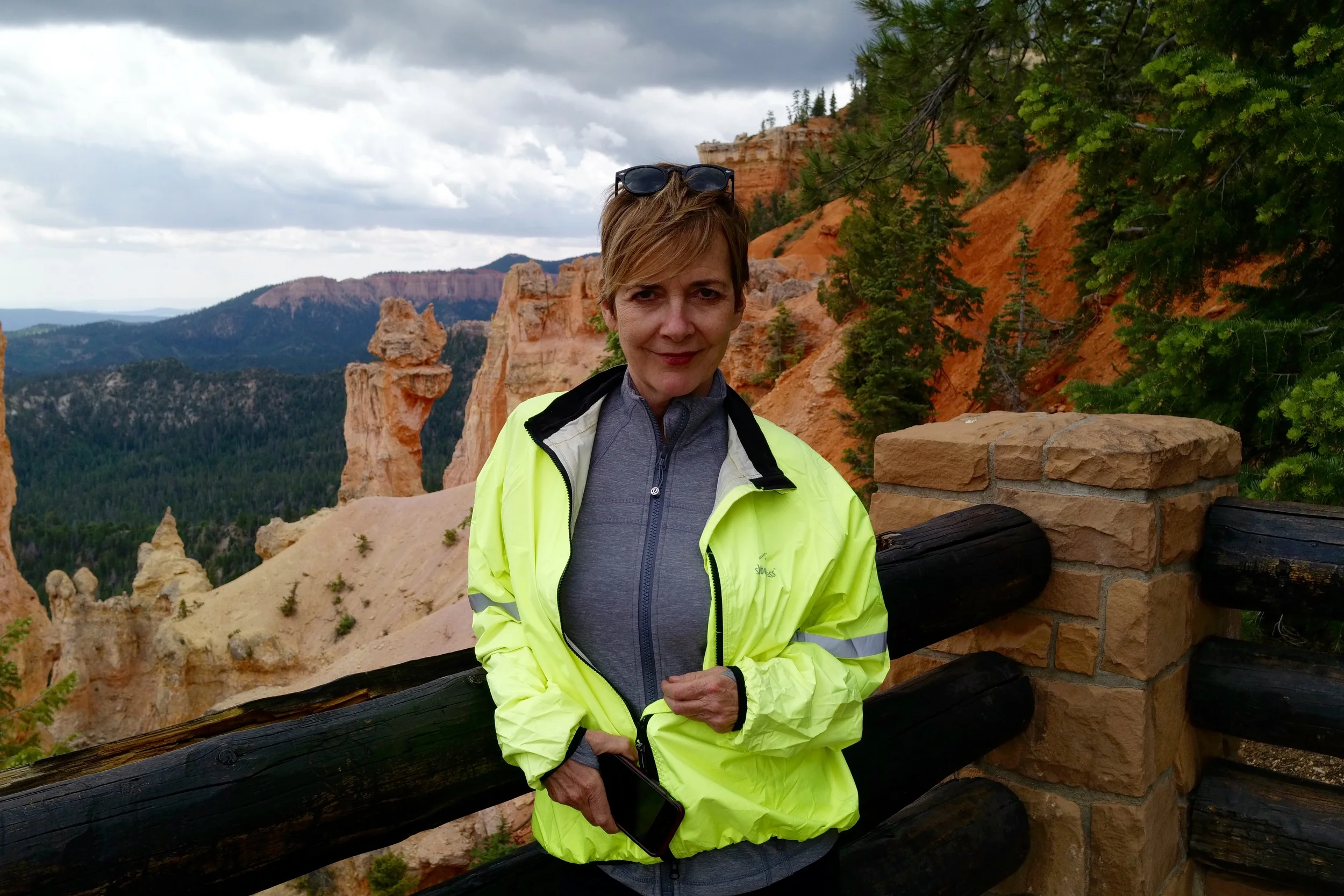 My friend Maryjane Fahey enjoying the Bryce scenery.&nbsp;
