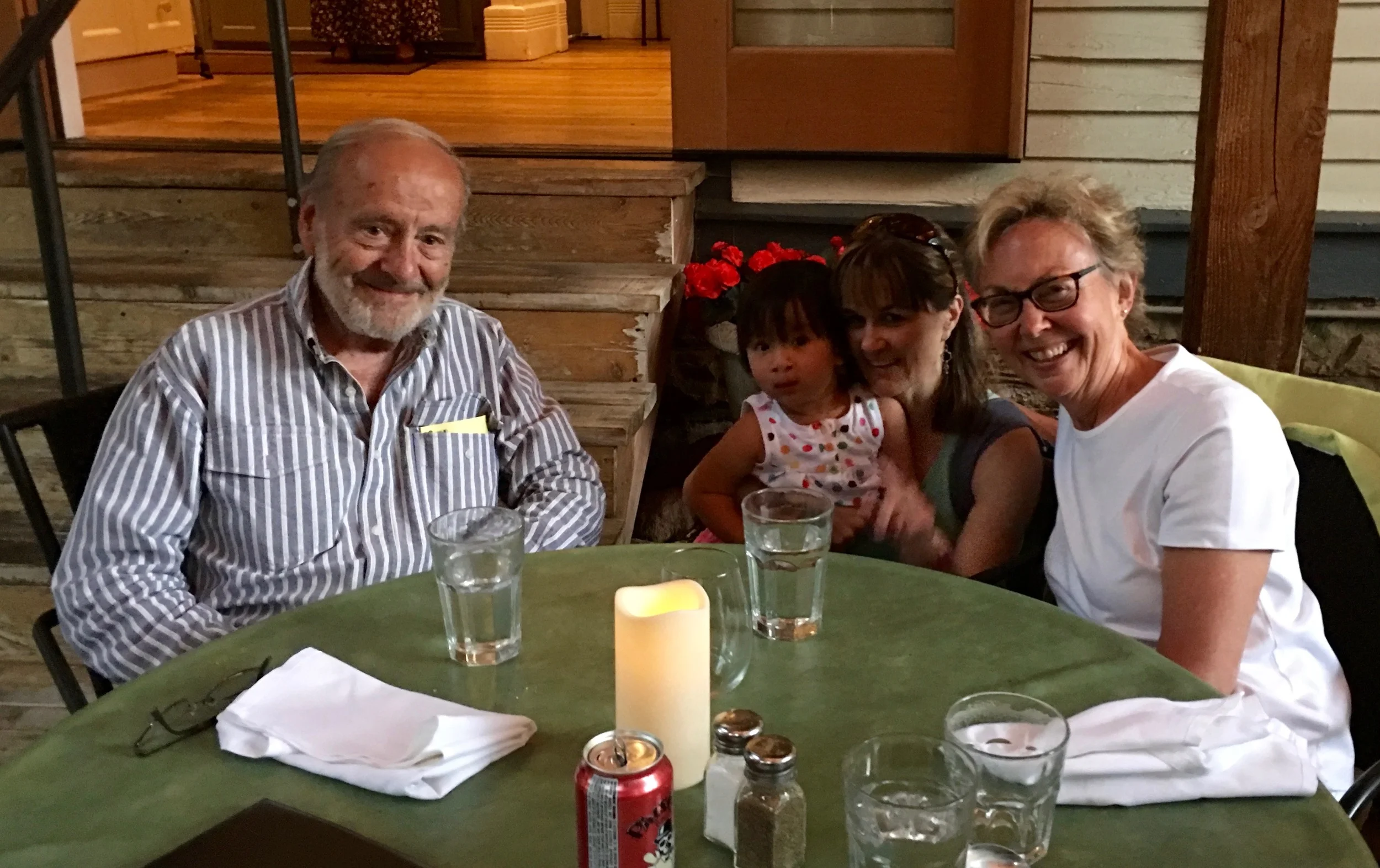 My uncle Tom, His partner Kriss Larson, my cousin Chad's wife and their lovely daughter.&nbsp;