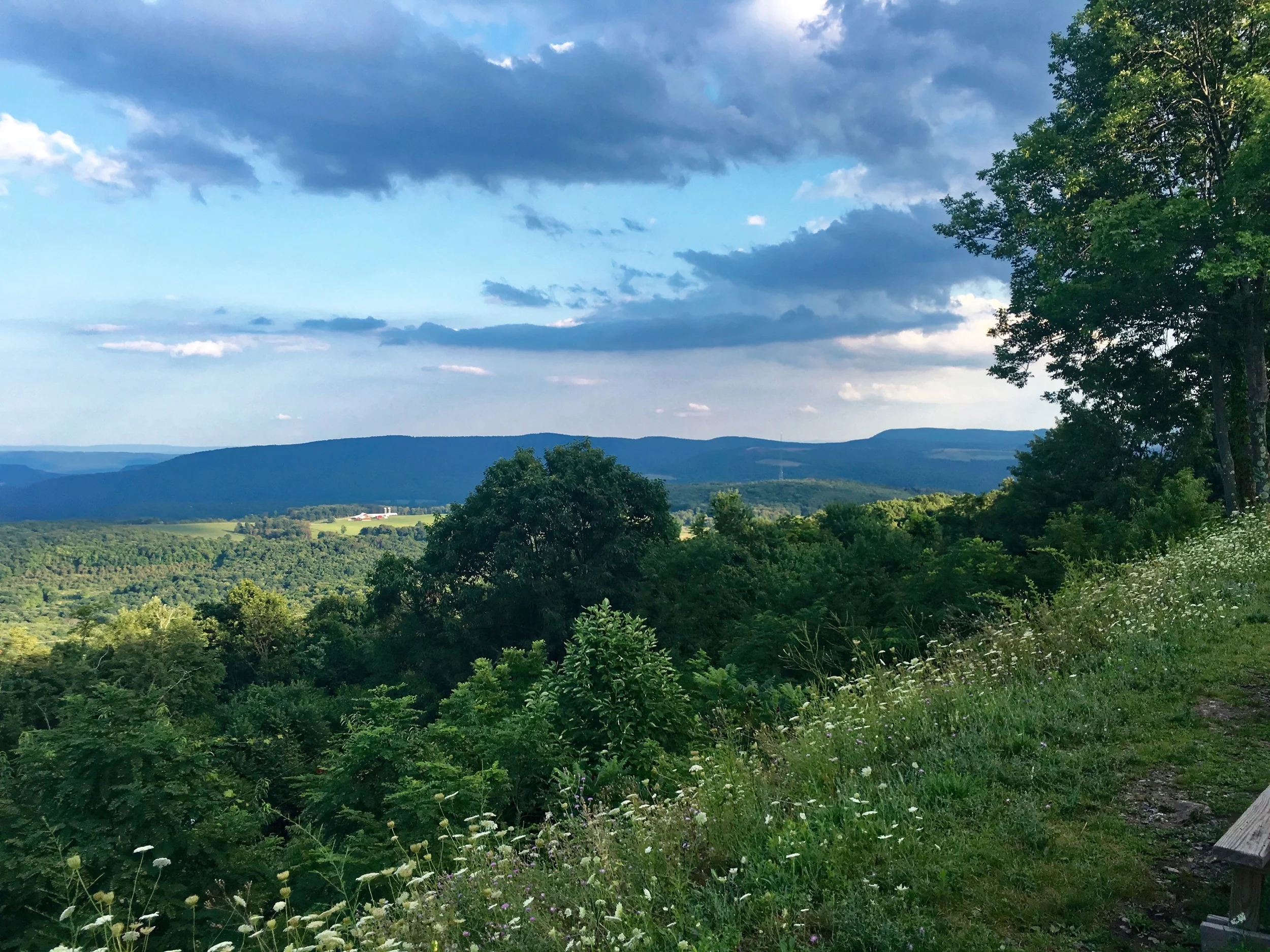 The view on the eastern side of the Divide just out of the tunnel. Cumberland, Maryland is about 10 miles away.&nbsp;