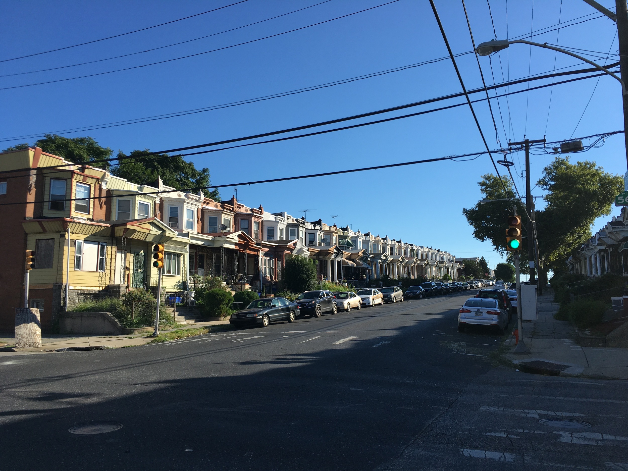 Typical Philadelphia row houses on the west side. 