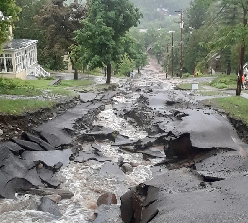 Houghton, MI. This is how extreme rain can ruin a road.&nbsp;