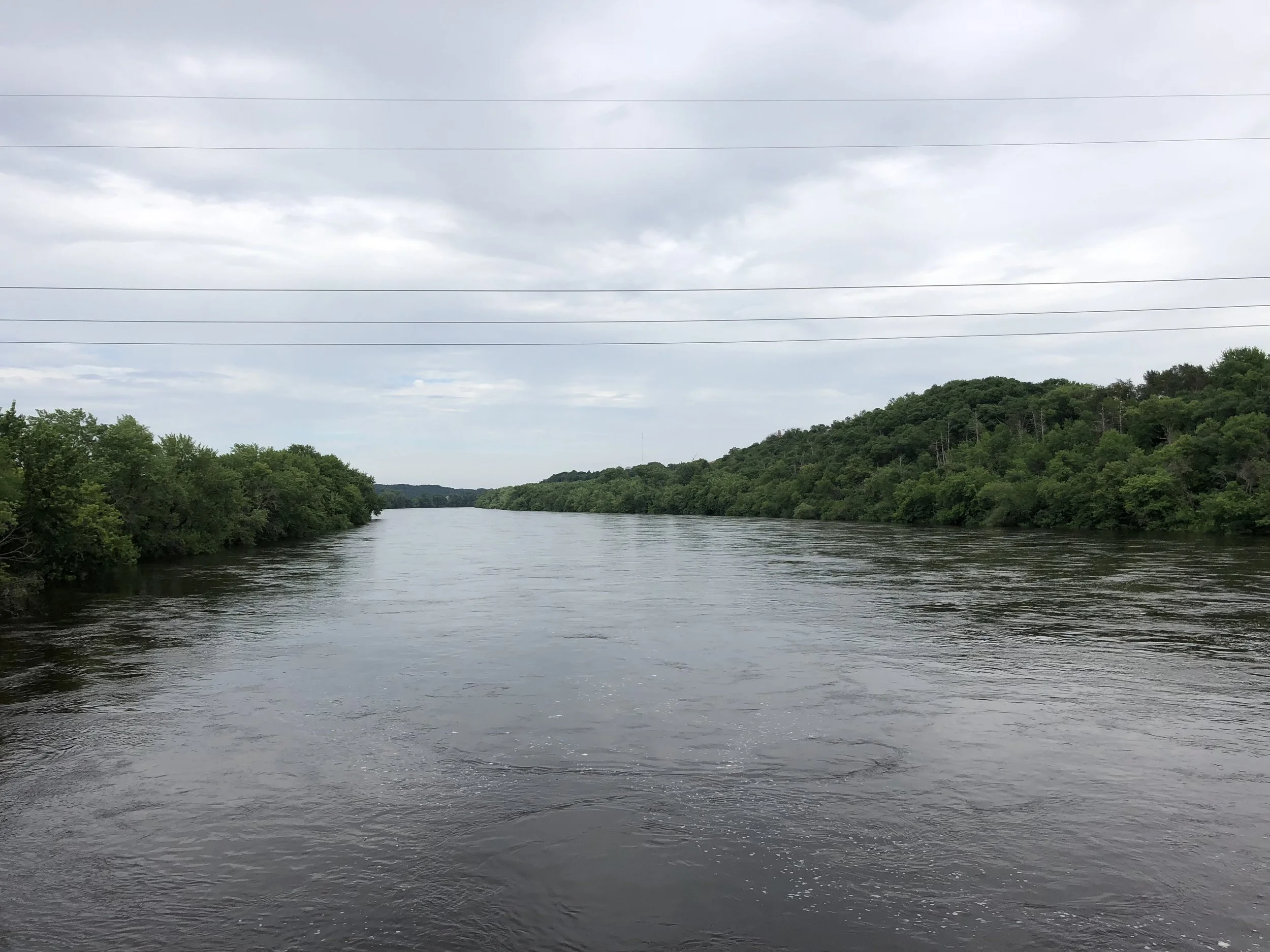 The swollen Chippewa River.  