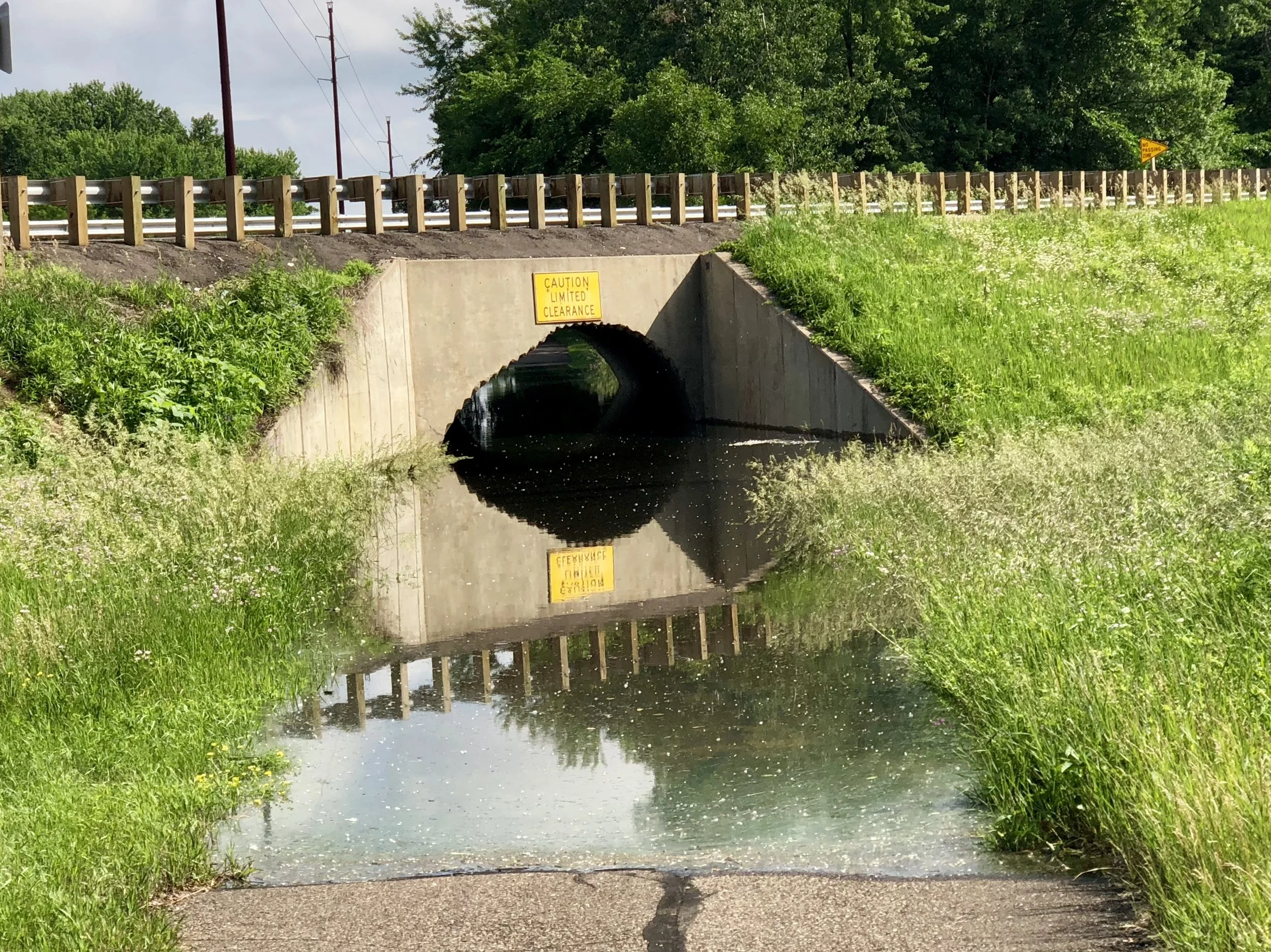 Looking east at an underpass on the Chippewa Falls Bike Trail.