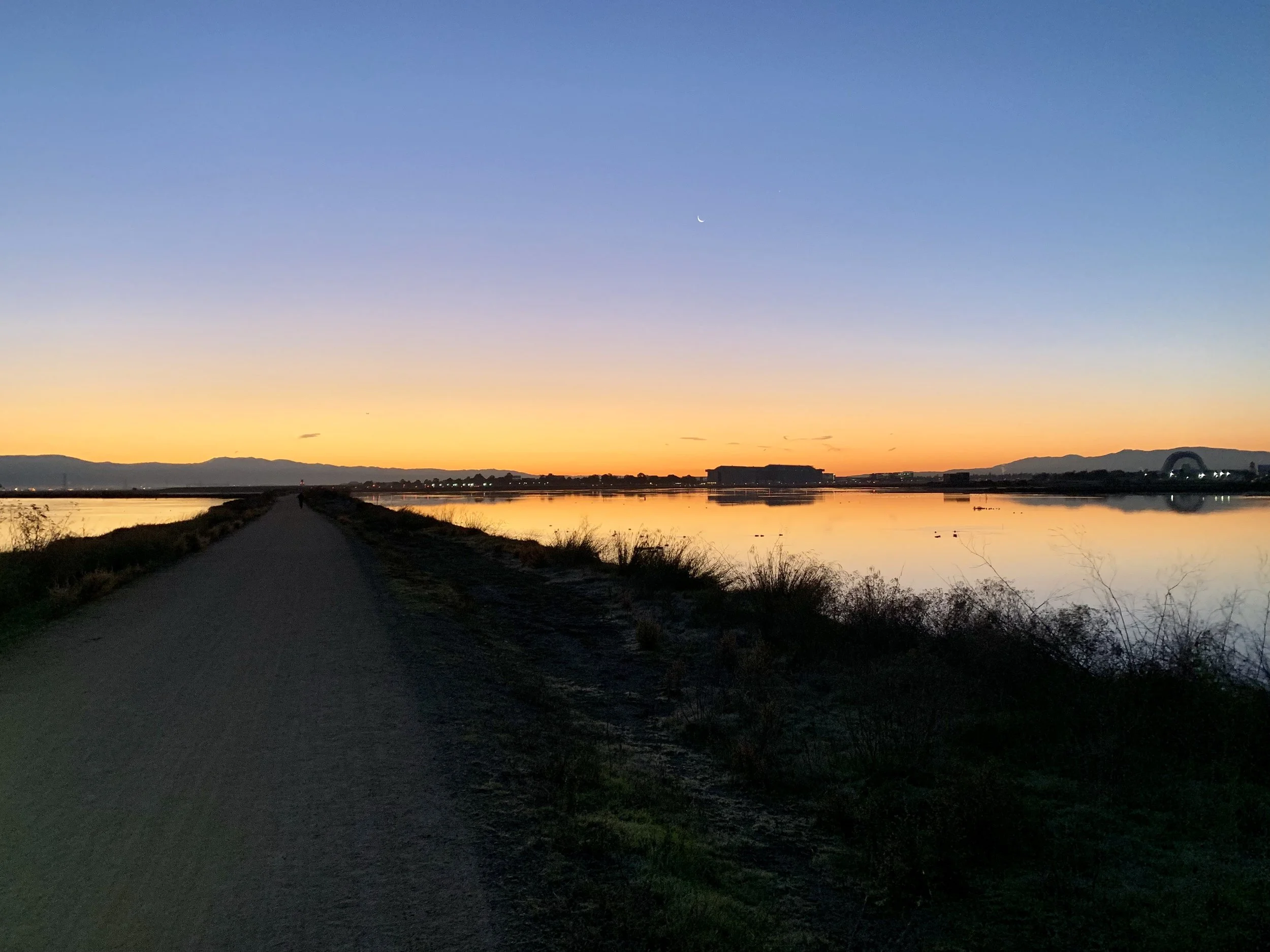 Sunrise on the Bay Area Trail, a bike trail that will eventually follow the perimeter of the entire north and south bays.