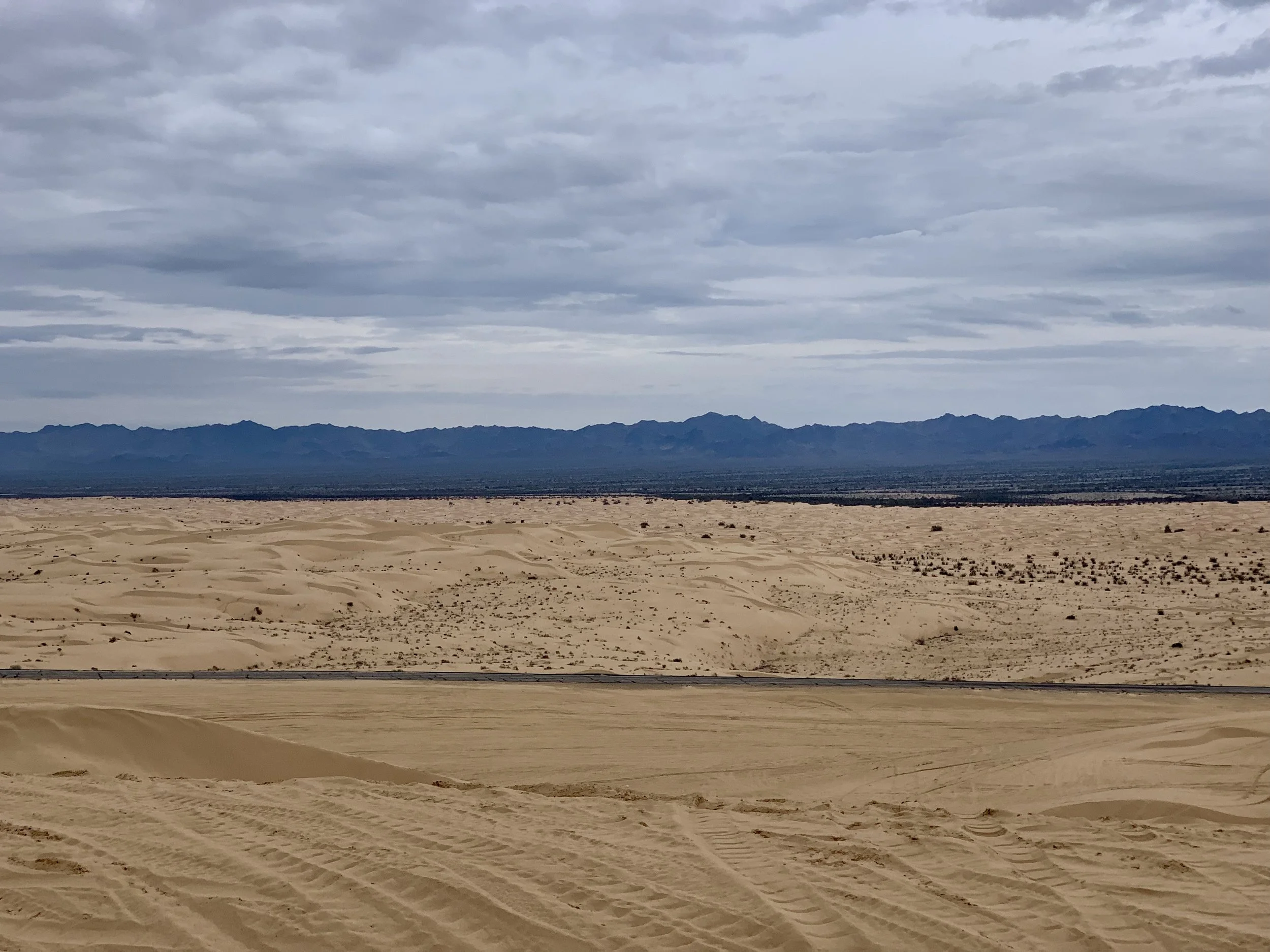 I cycled the section of the Southern Tier route I am doing now between Brawley and Phoenix a few years ago. The sand dunes above loom large in my memory. The little town of Glamis, which sits right in the middle of the dunes, looks like a set in Bla…