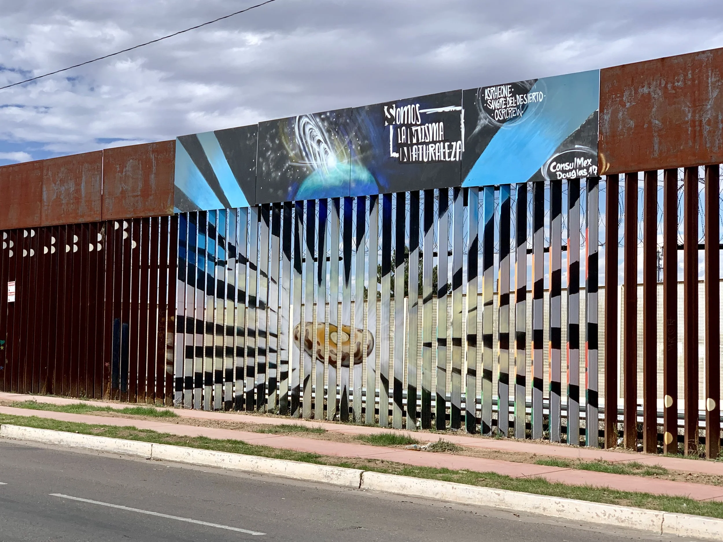 The Mexican side of the border fence.