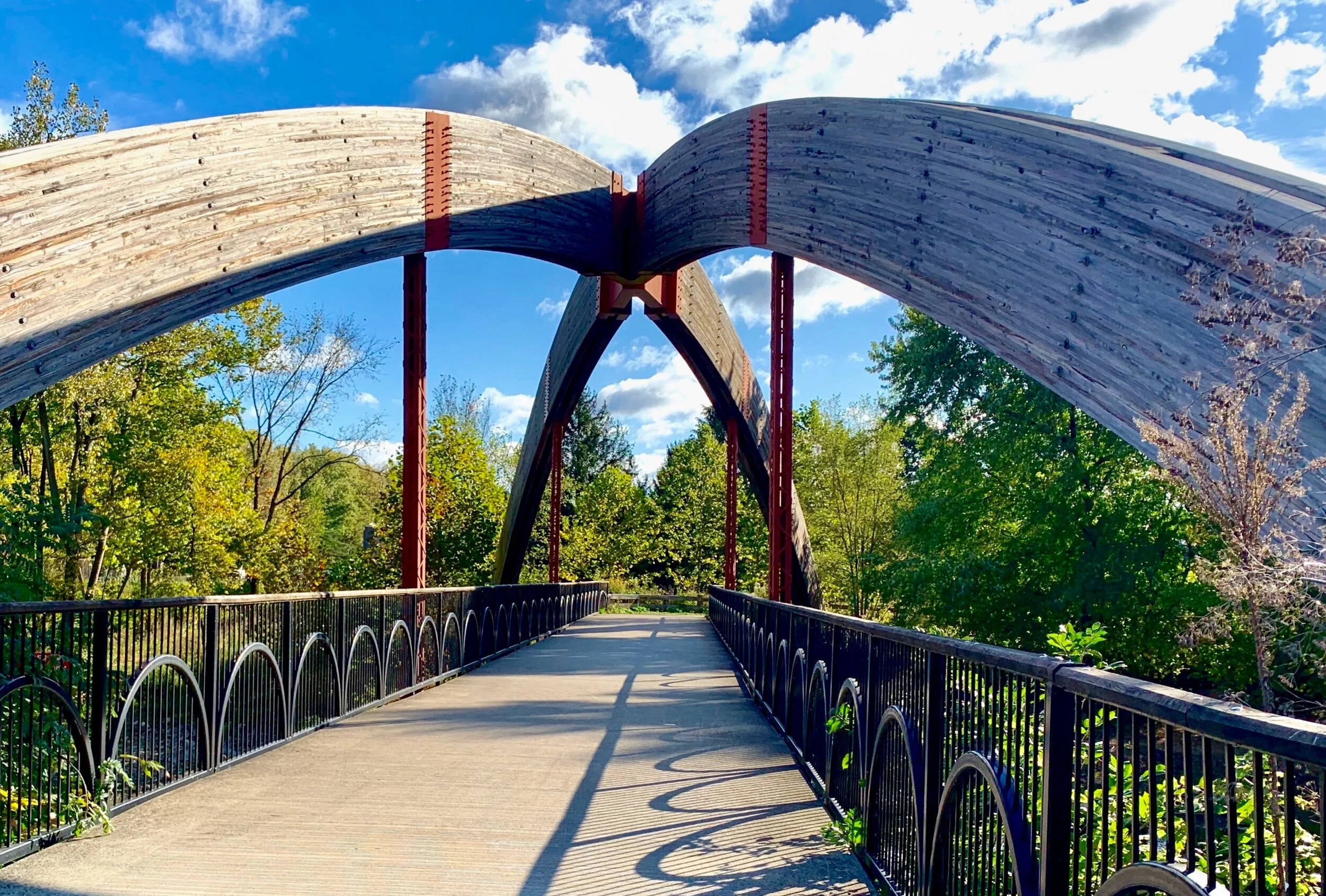 A bridge to another bike path near OSU in Columbus, Ohio.