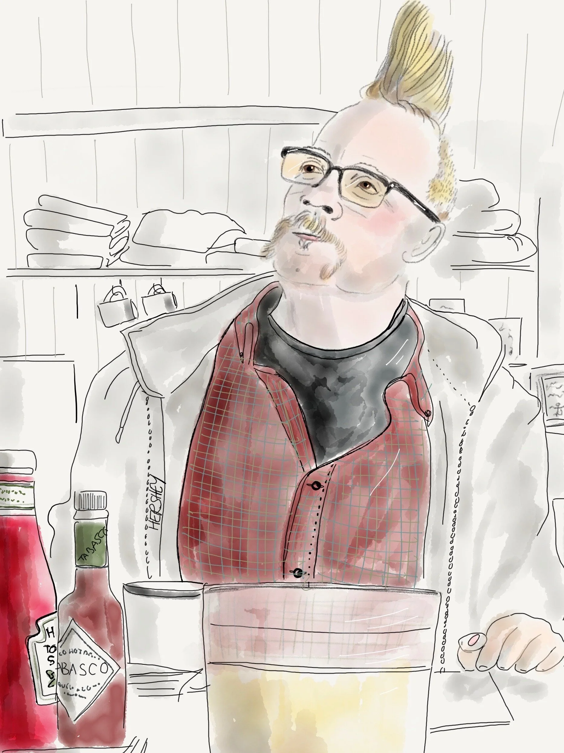 “Sure, they’re rebuilding in Ocracoke because of Hurricane Dorian. So what? It’s always been like that here”. Drawing from the Outer Banks, North Carolina, by Jenny Hershey. On Instagram at deeofo.