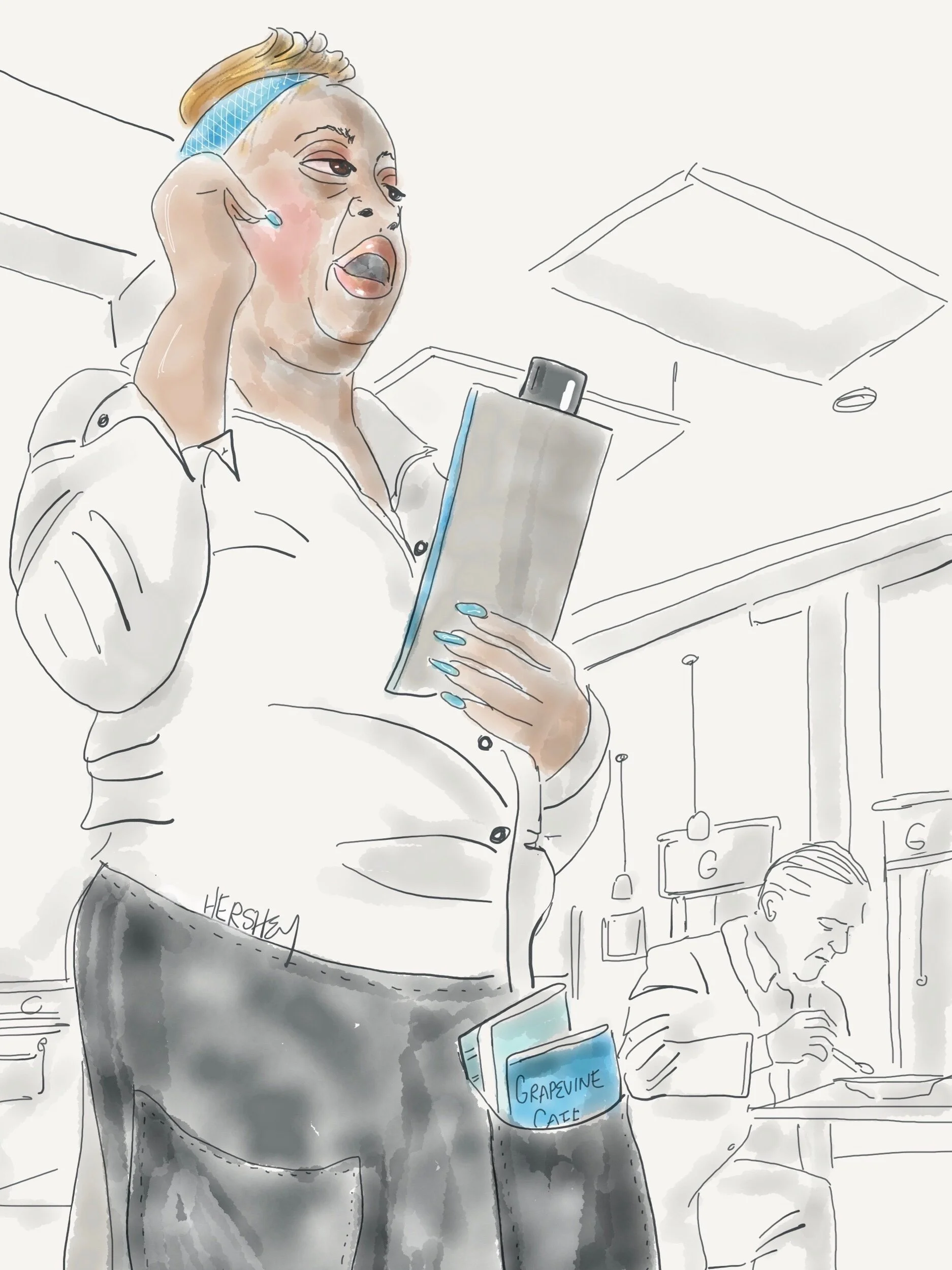 “Yes Ma’am...they got all kinds of plants here. Chemicals and oil and I don’t even know what they got. “ Drawing by Jennifer Hershey. Follow her on Instagram at deeofo.