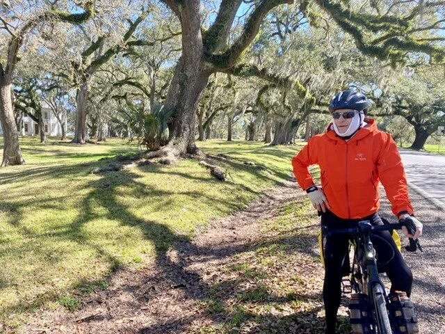 Michael biking through historic Jeanerette, LA.