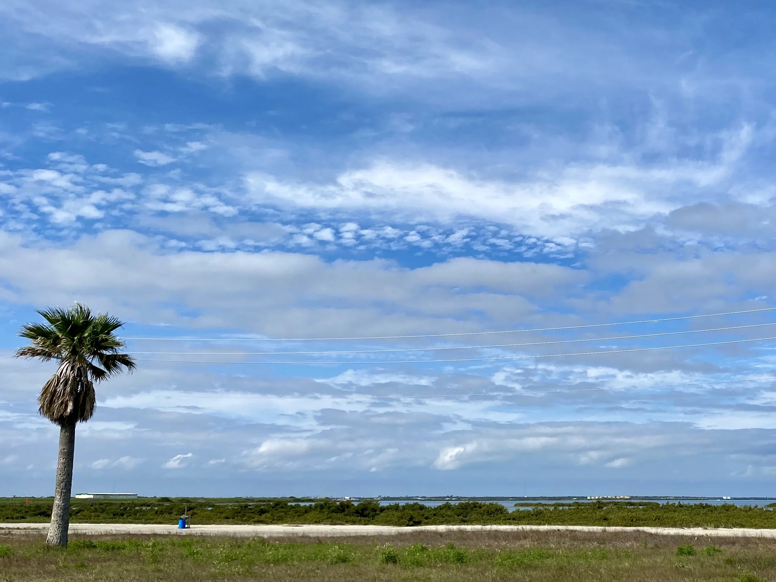 Looking south from the causeway between Aransas and Port Aransas, Texas.