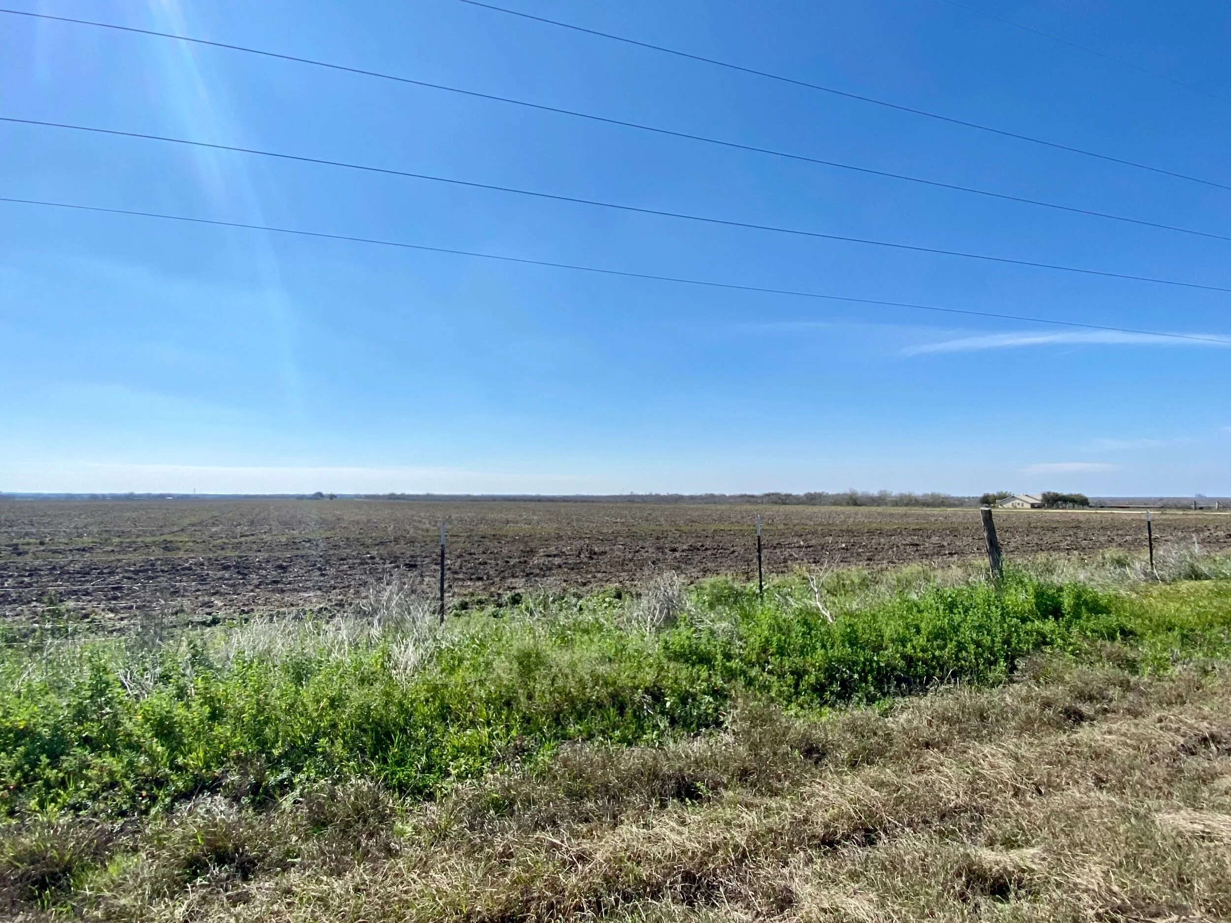 Big sky country in Texas between Corpus Christi and San Antonio.