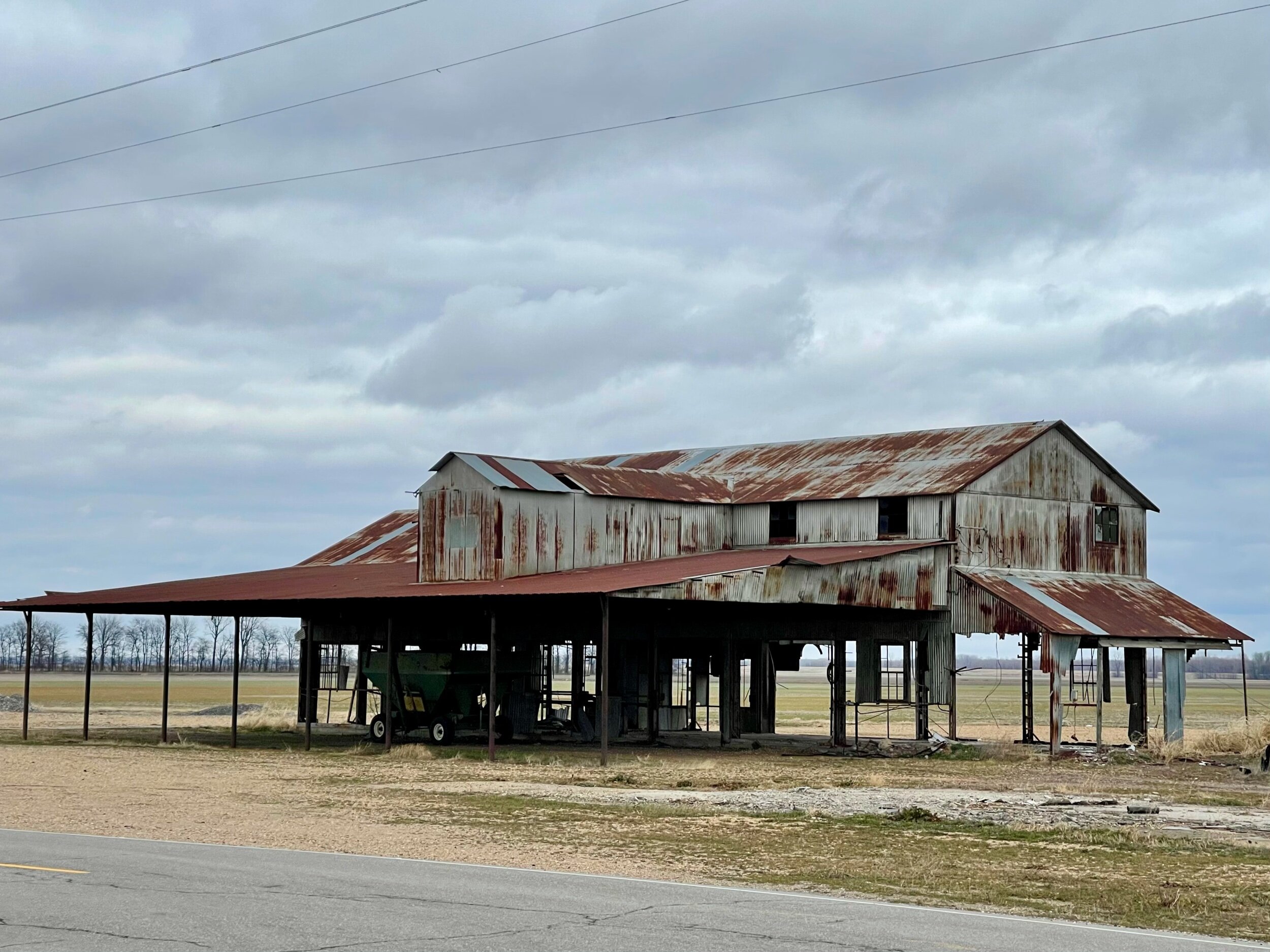 Remains of a building in Missouri on the other side of the river from Hickman after the 2011 spillway flood.