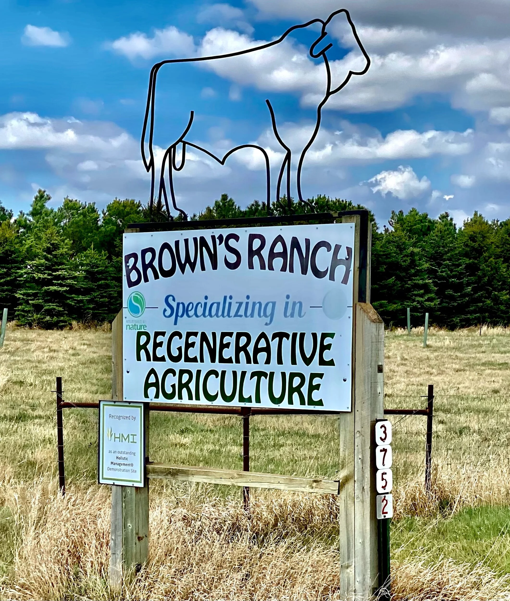 The entrance to Gabe Brown’s Ranch, about 11 miles northeast of downtown Bismarck.  Photo by Jenny Hershey.