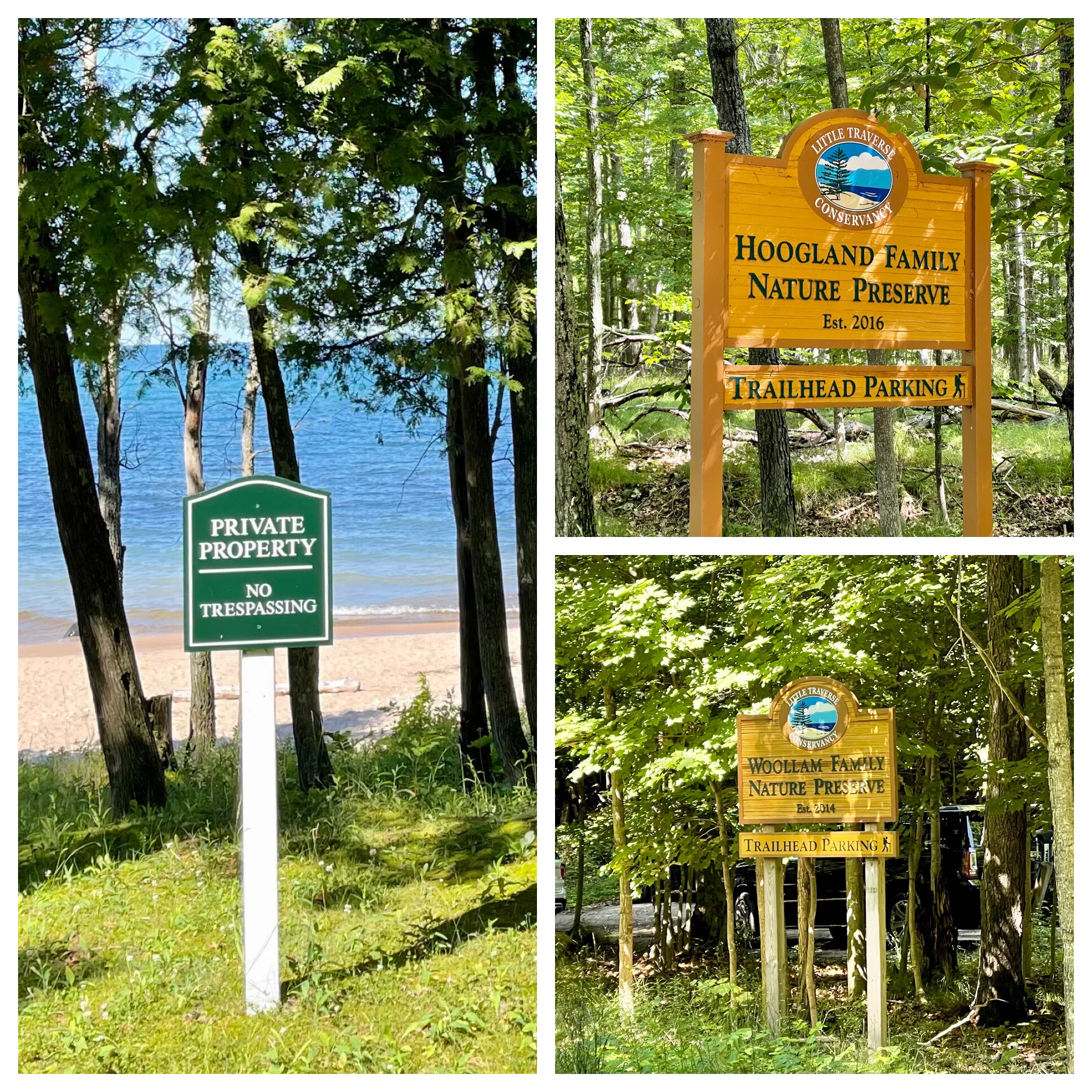 There are also 158 miles of private lakeshore property in smaller land trusts on the lower Lake Michigan shoreline with 110 miles of hiking trails on Little Traverse Bay above Traverse City on the Lake Michigan Coast of Michigan. Much of that land is set aside as conservation easements through the Little Traverse Conservancy, in land trusts on property with large secluded homes. (Yes, tax breaks for wealthy landowners.) However, much of Lake Michigan beachfront is privately owned and not publicly accessible. Photo by Michael Chase. Follow him on Instagram at mjohnsonchase.