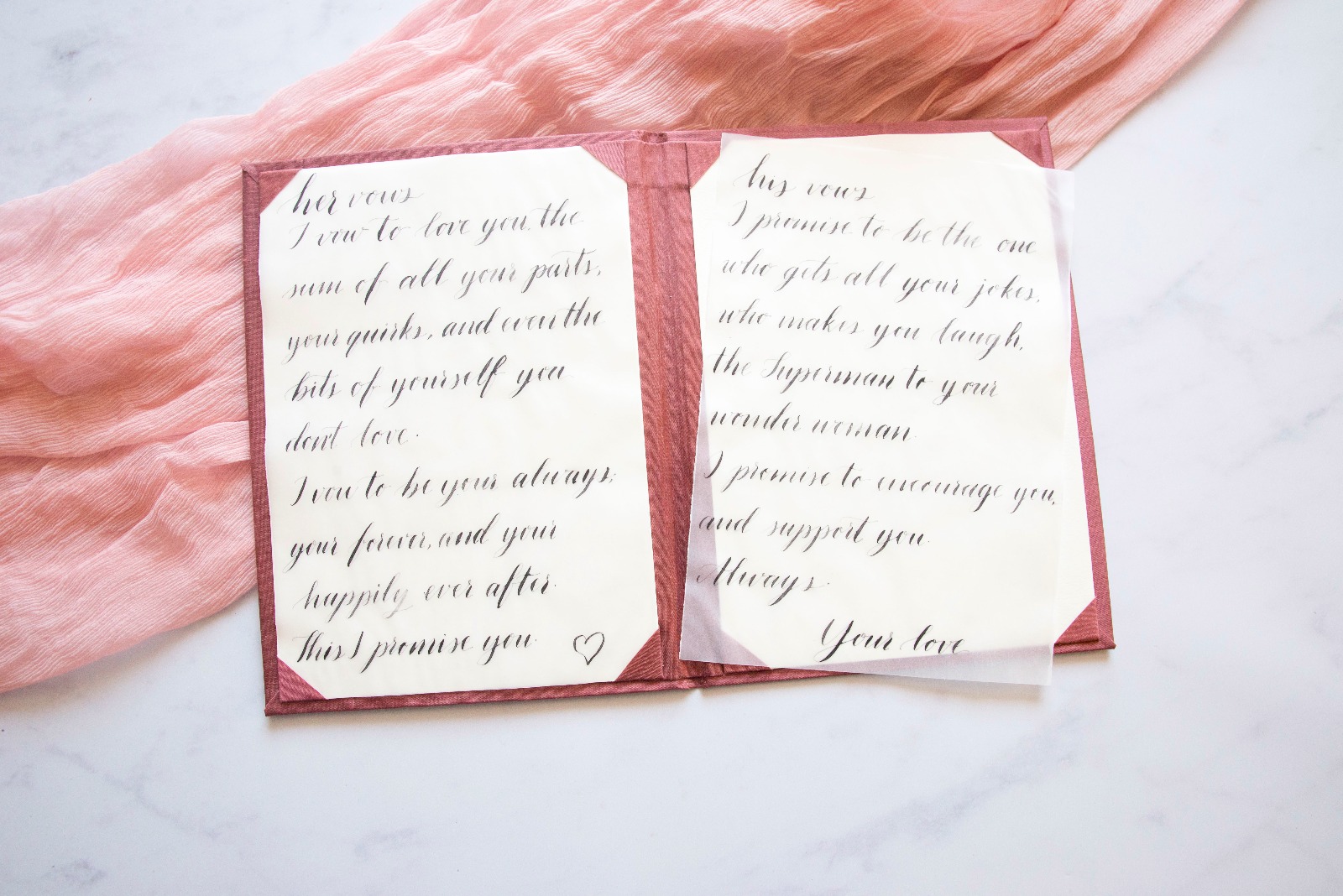 calligraphy vows