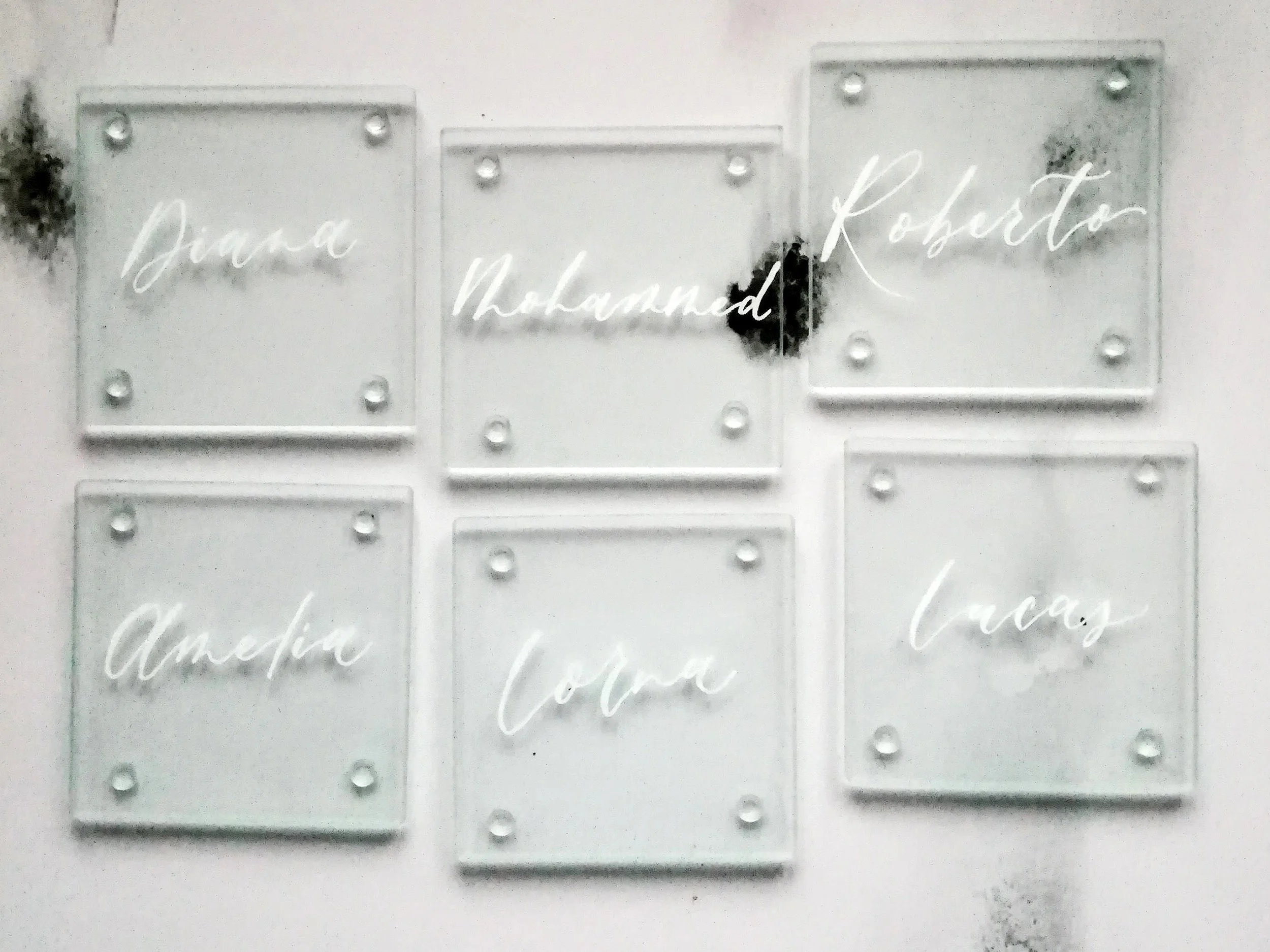 Glass Coaster Place Cards Cheltenham