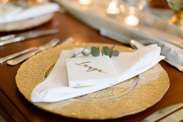 Square Marble Place Card Coaster