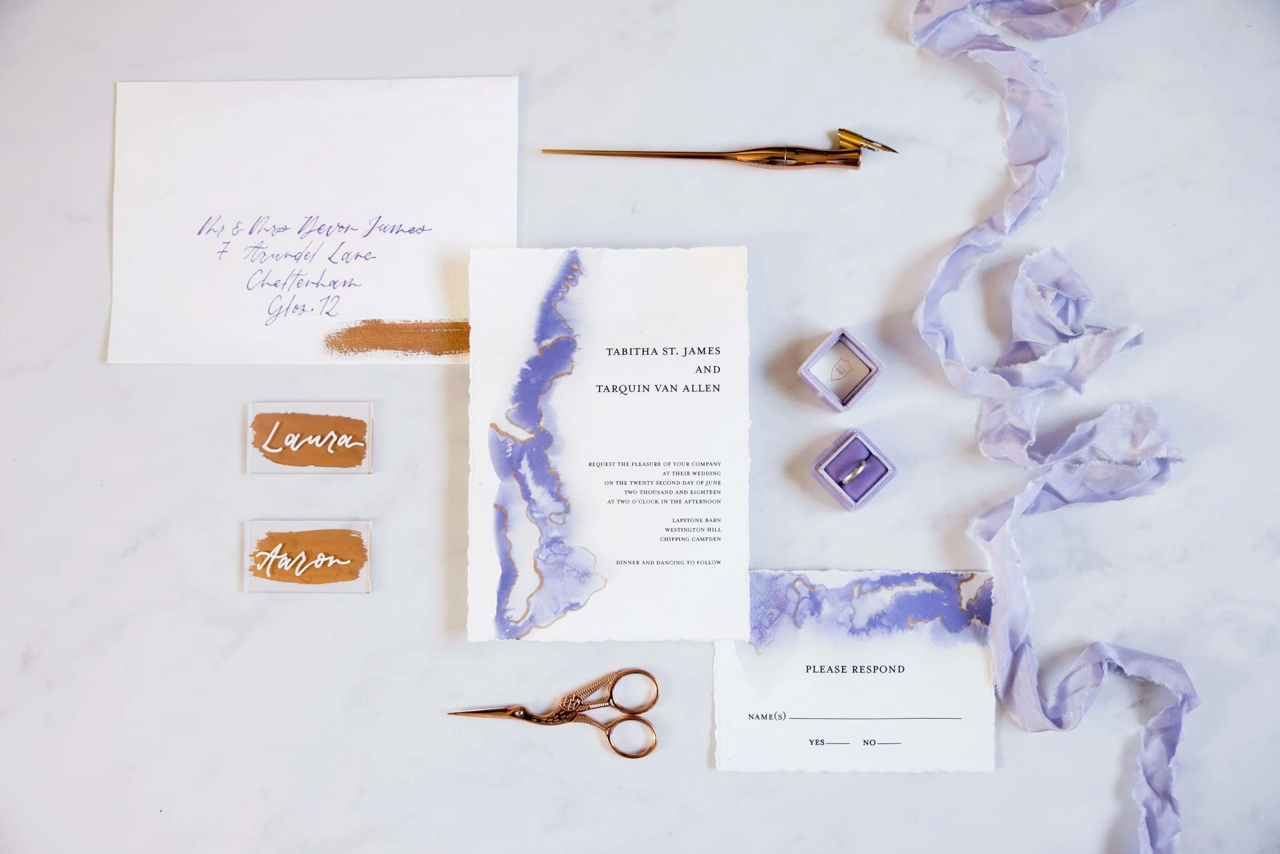 Digitally printed on handmade paper with hand applied copper leaf veins (optional upgrades)