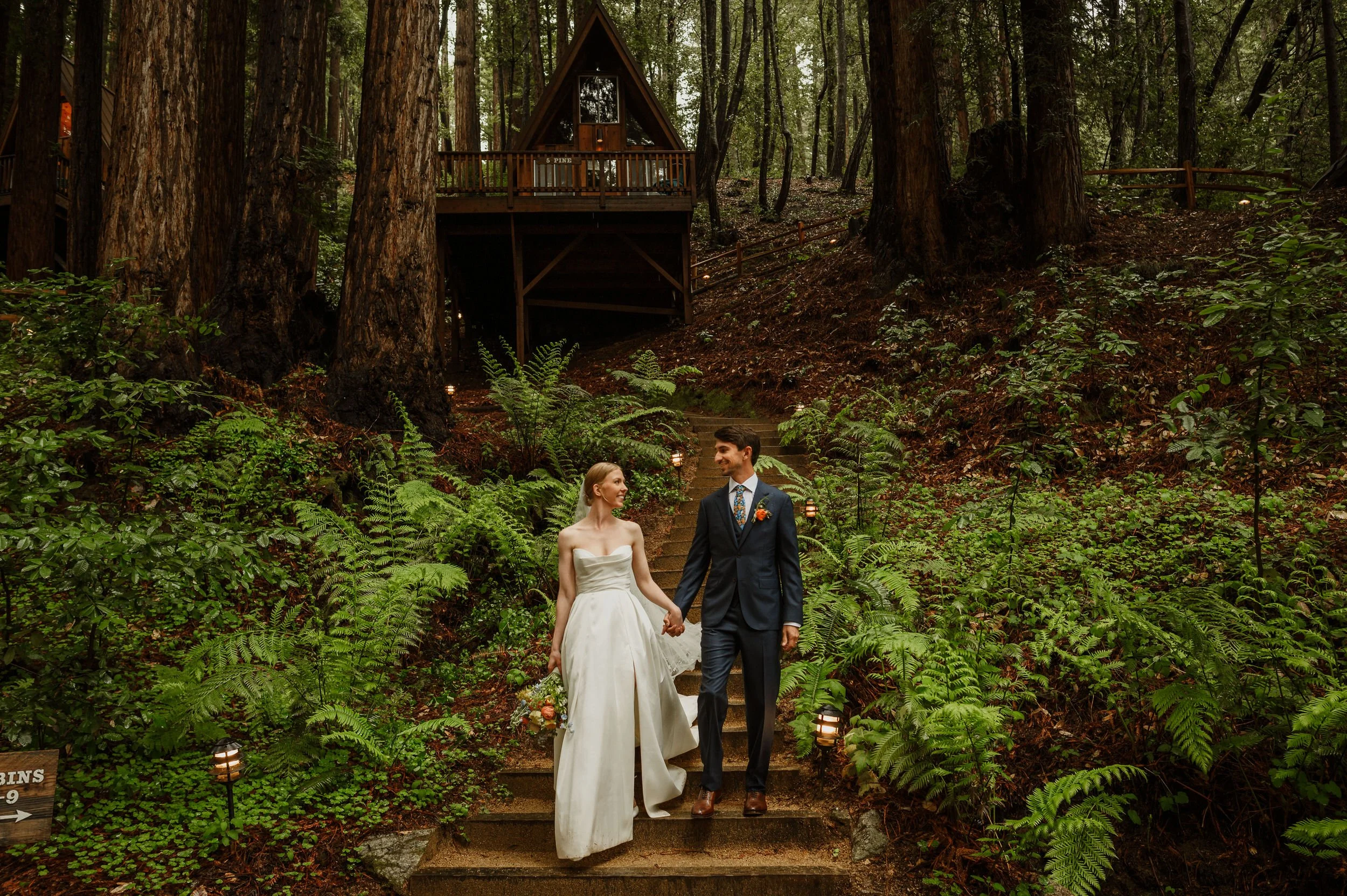Rainy Waterfall Lodge Wedding » Ben Lomond, California
