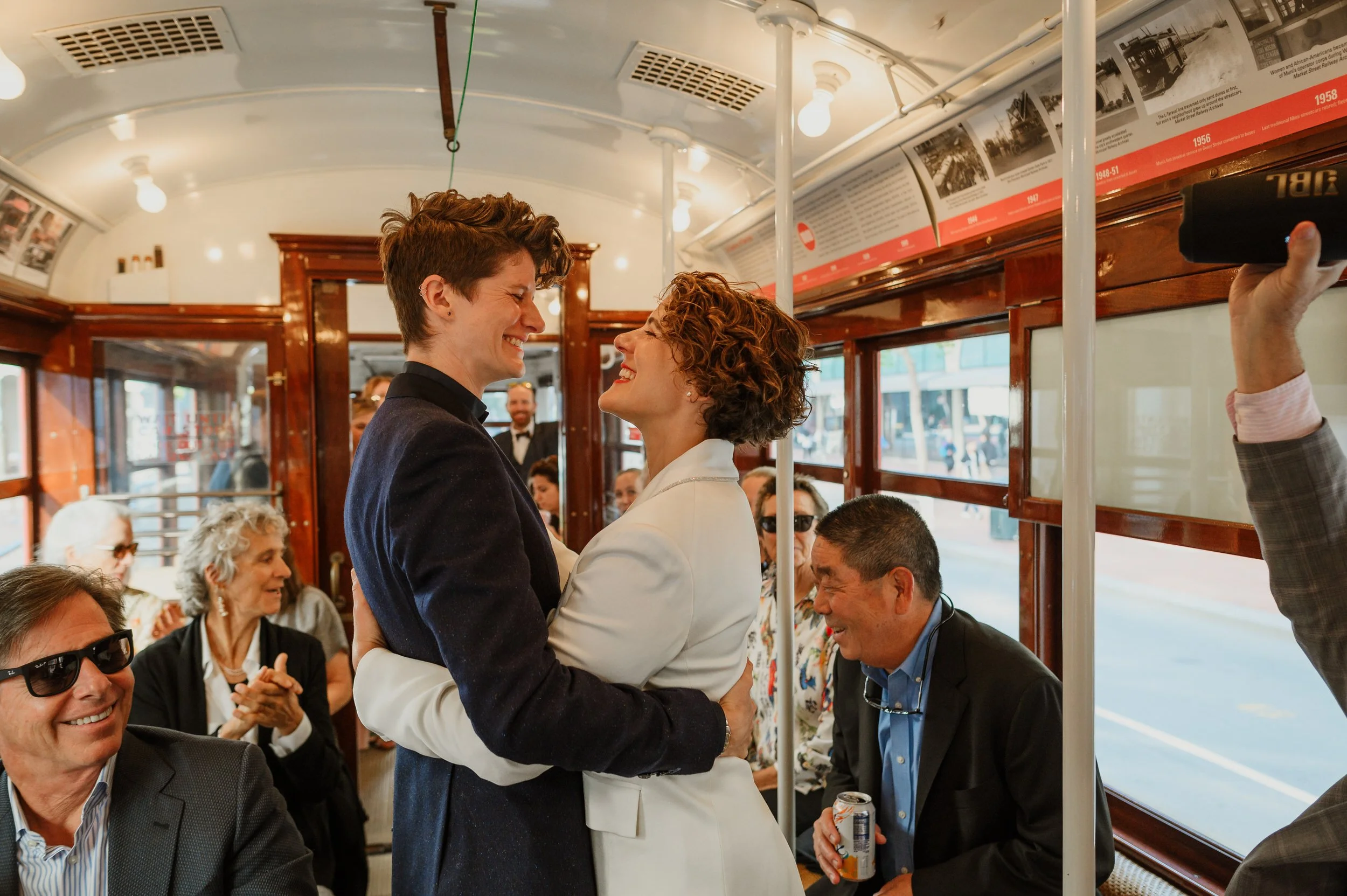 SF City Hall + Vintage Streetcar +  Coqueta Restaurant Wedding » San Francisco, California