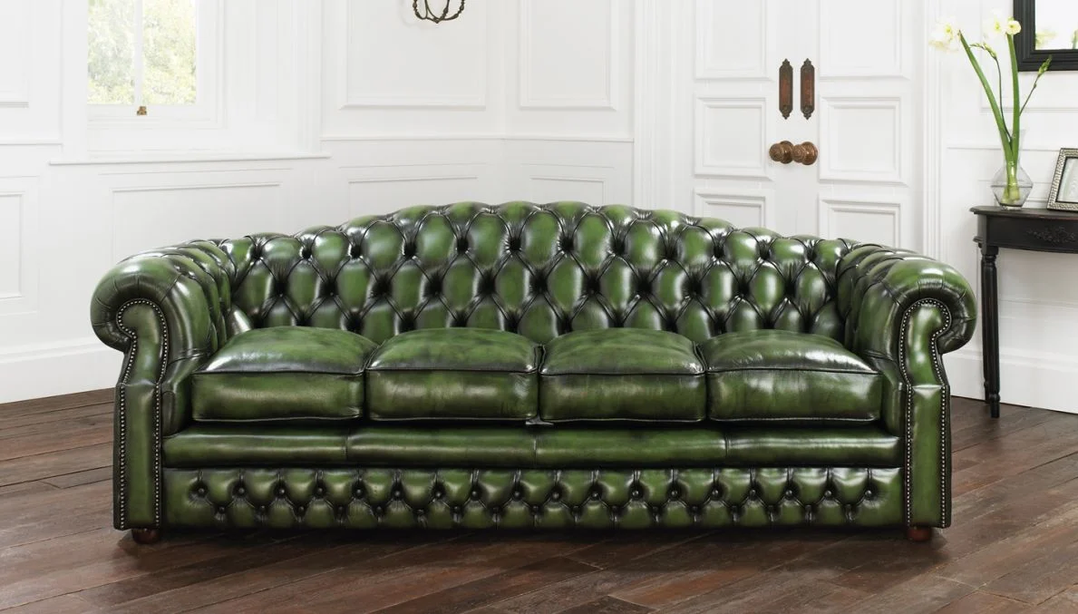 Money Green Leather Sofa ($W)