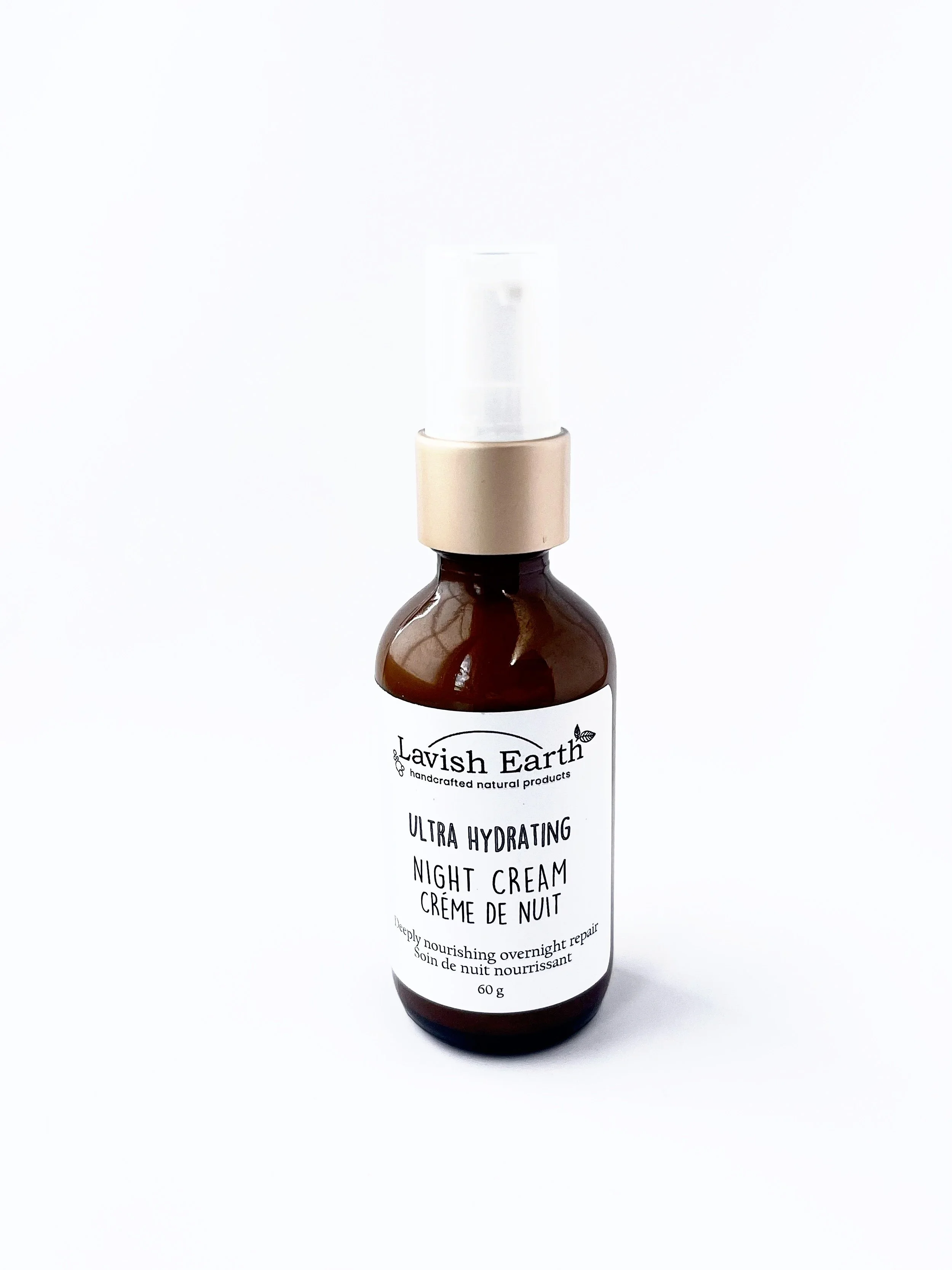 Lavish Earth hydrating bakuchiol night cream with frankincense and lightly scented for sensitive skin crafted in Ontario