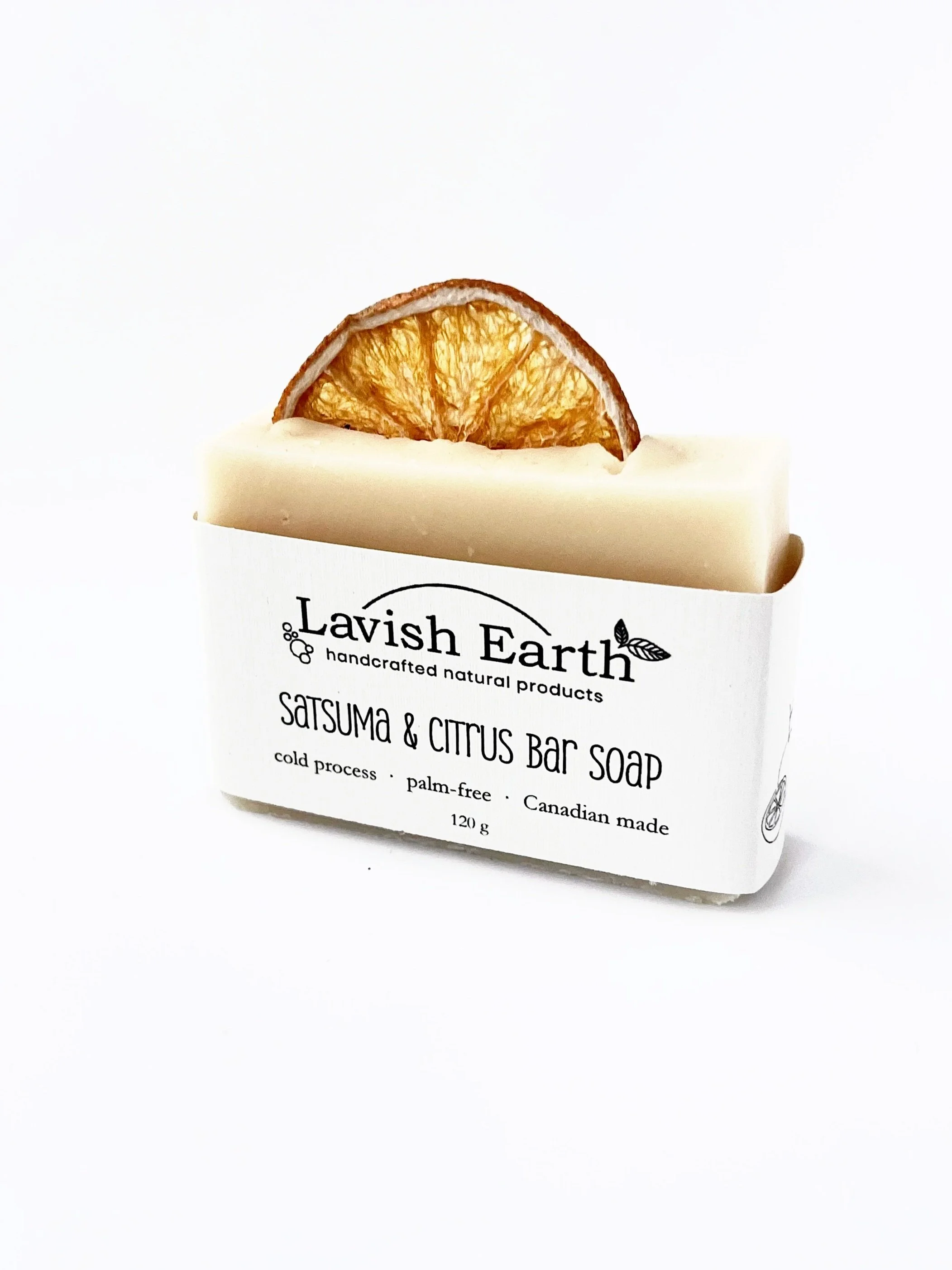 Lavish Earth satsuma citrus bar soap cold processed soap palm-free Ontario small batch