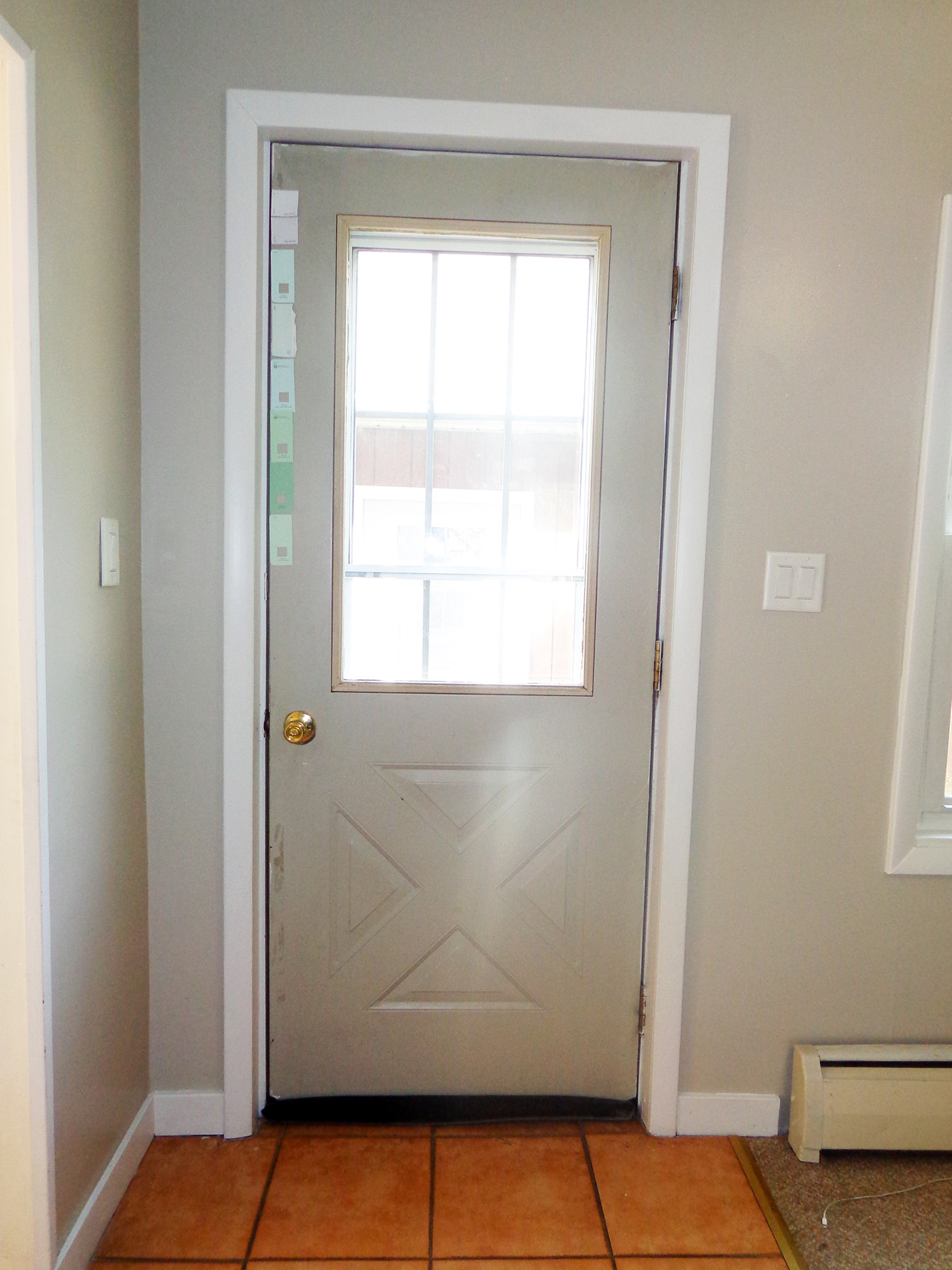Brightly painted interior doors, via danielleandco.com
