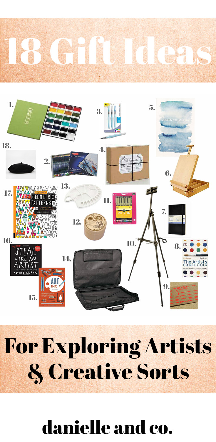 18 Gift Ideas for Exploring Artists (or Creative Sorts) from danielleandco.com - perfect for Valentine's Day gifts!