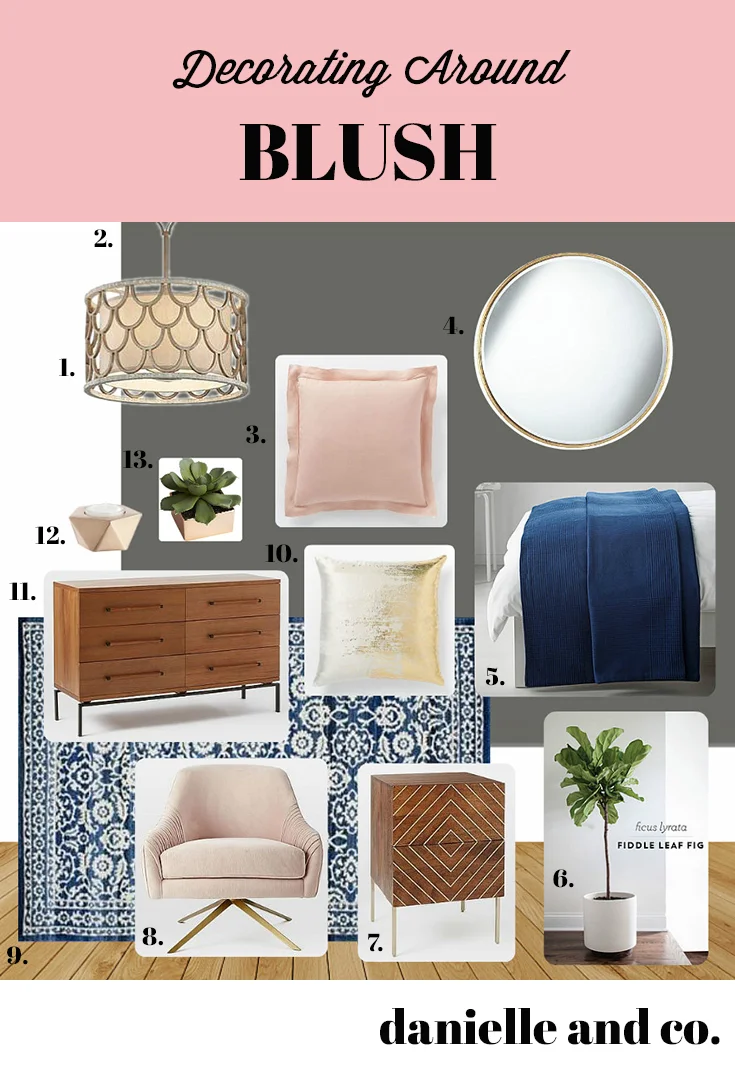Designing around the color blush! How to add this pretty pink color to your home from danielle and co.