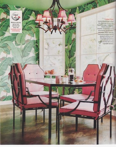 Ideas to design an office space around banana leaf wallpaper! A bold pattern can mix well with modern and glamorous elements, from danielle and co.
