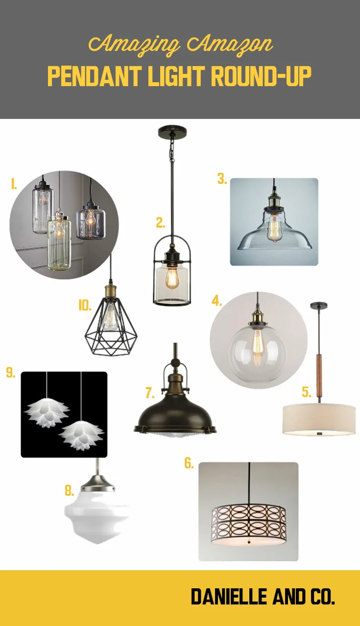 10 style pendant light options available on Amazon - they may surprise you! Style round-up from danielle and co.