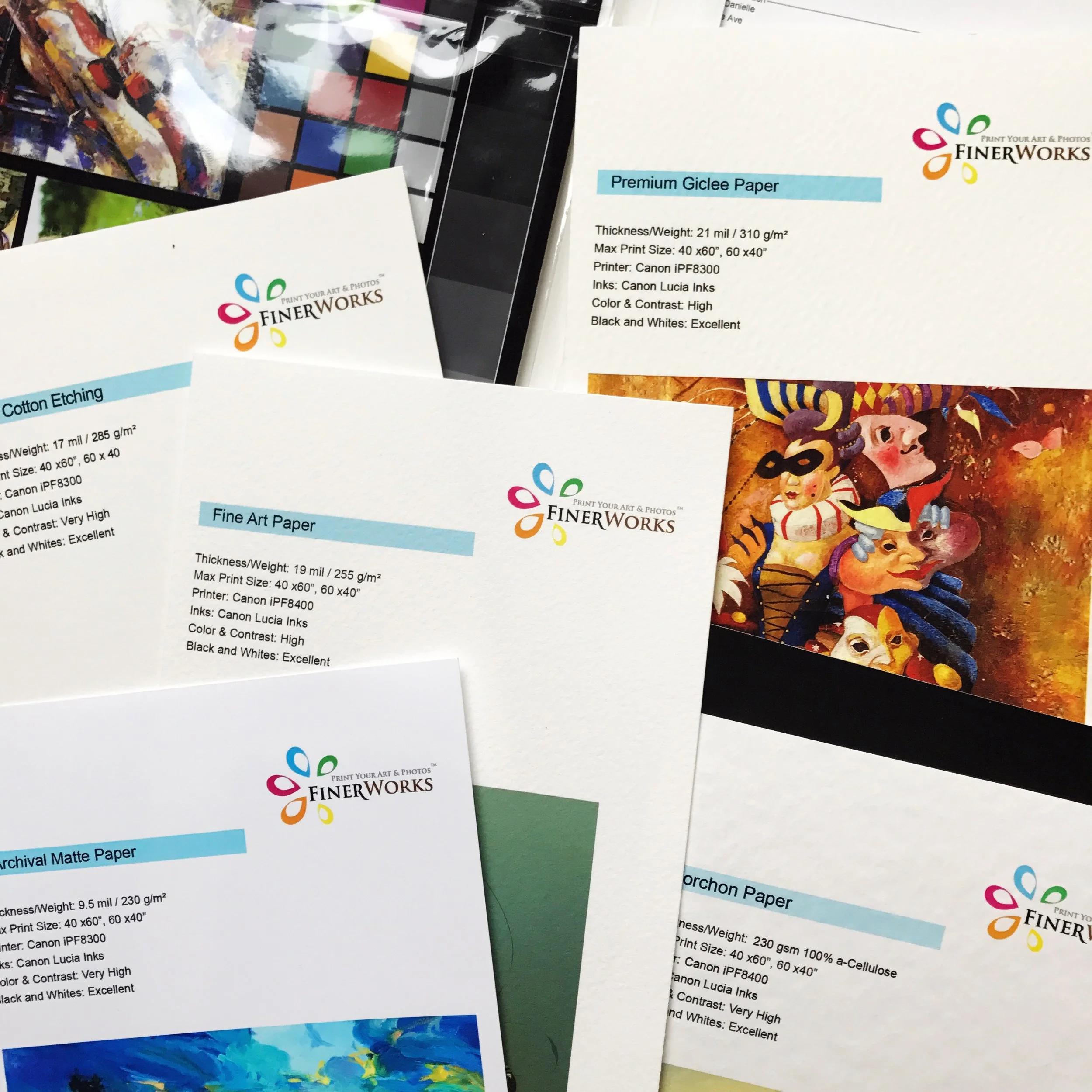 Comparing paper samples from FinerWorks