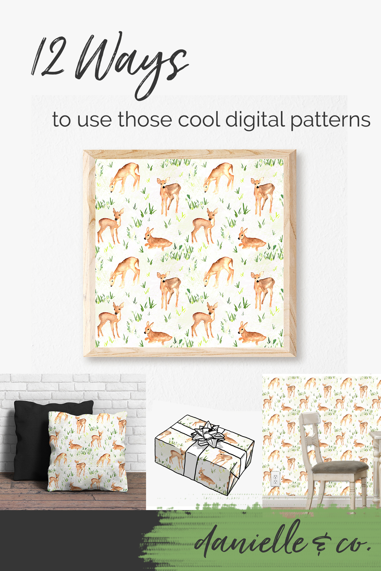 A round-up of creative and affordable ways to use those fun, quirky digital patterns you see everywhere! from danielleandco.com
