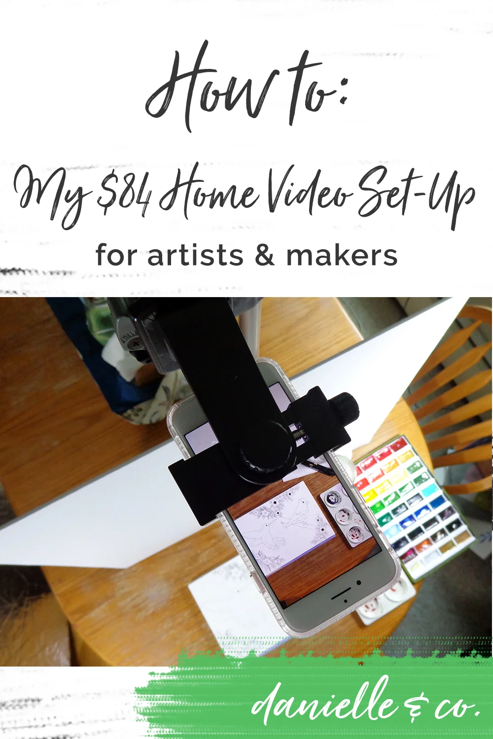 My set-up process & equipment to create process videos right at my kitchen table, for less than $84!