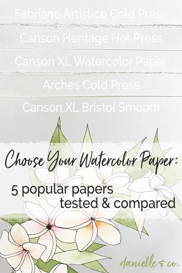 Never let the wrong supplies stand in the way of watercolor magic! Choosing the right paper is important. Five widely available watercolor papers are tested & compared at danielleandco.com